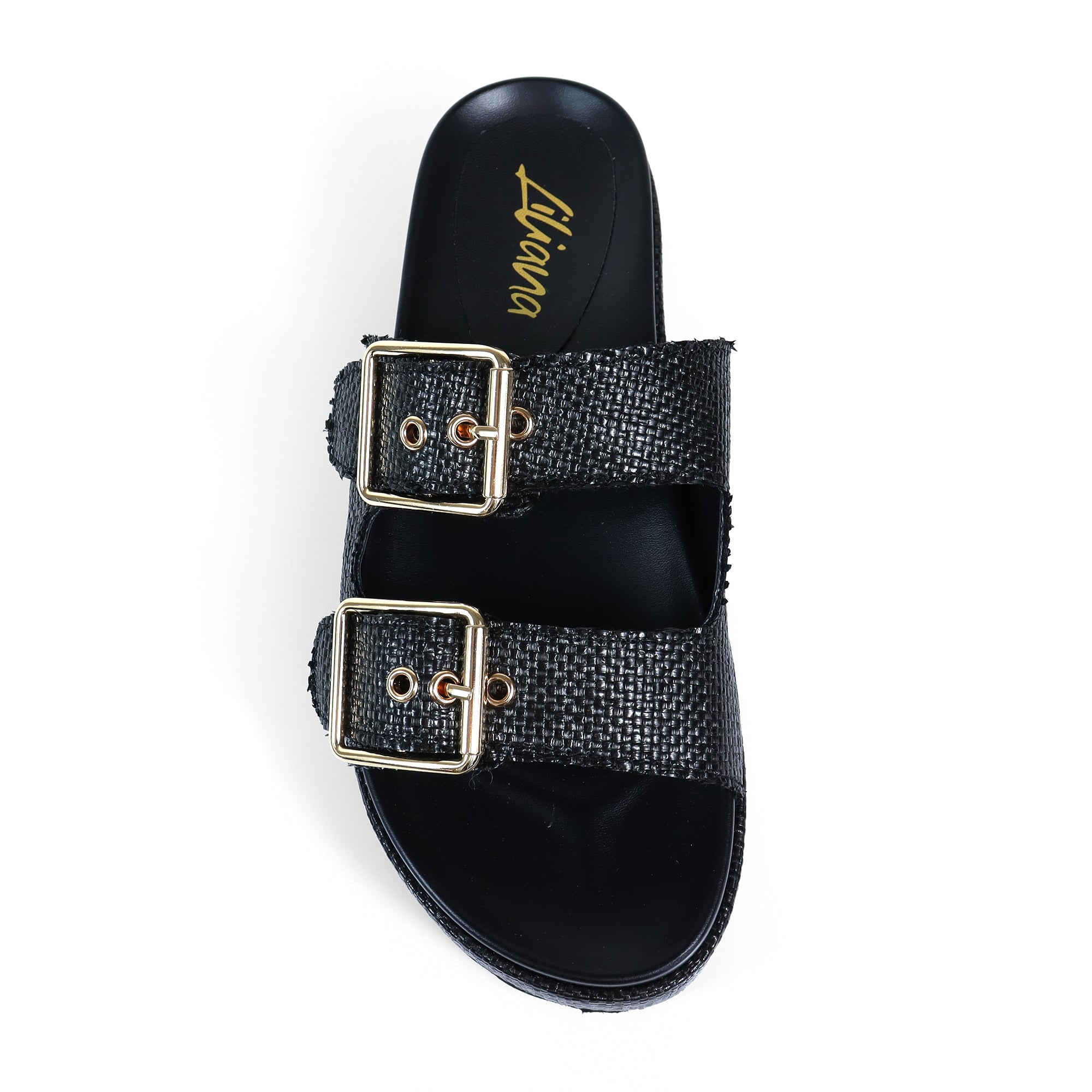 JOANNA-2 DUO BUCKLE THICK PLATFORM SANDAL BLACK
