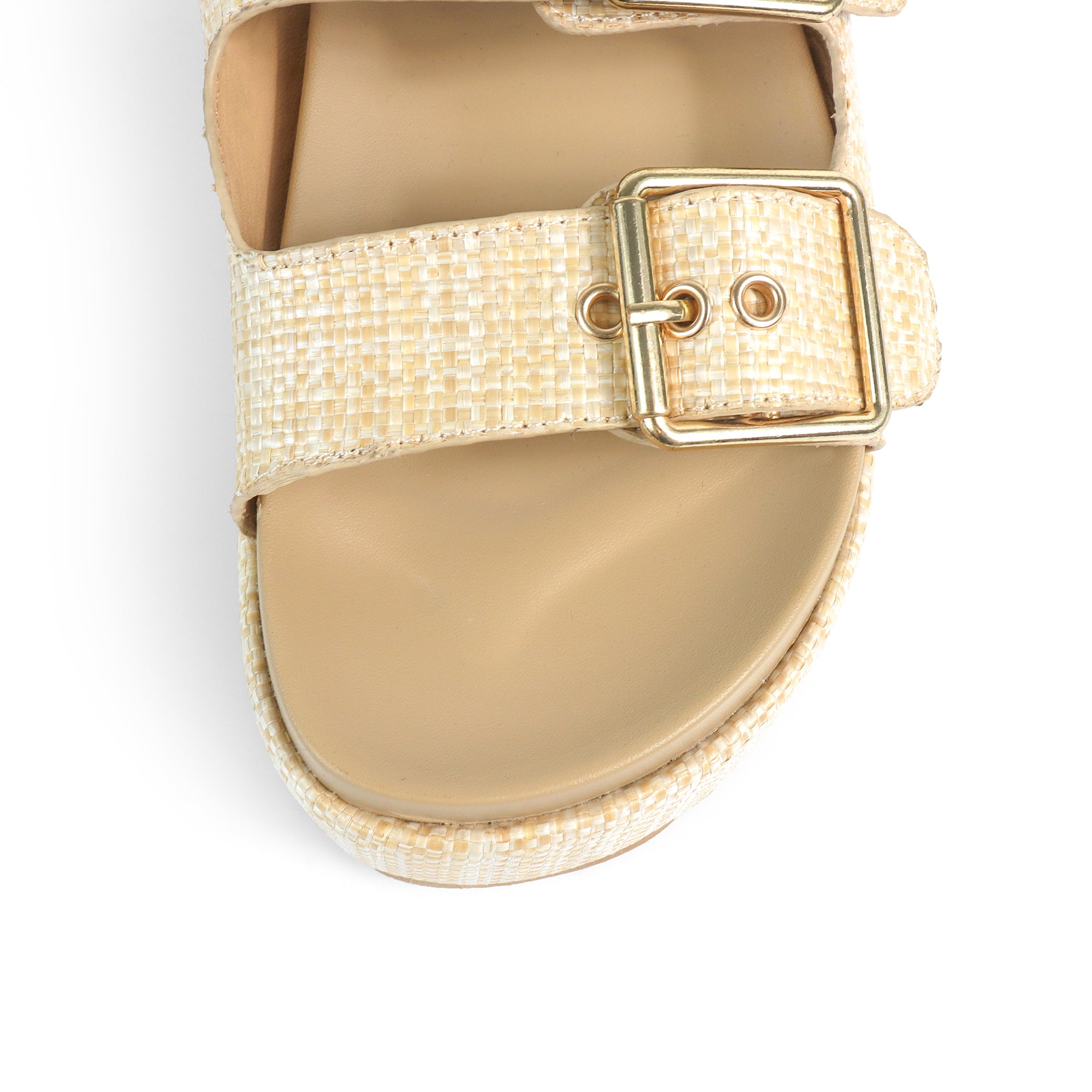 JOANNA-2 DUO BUCKLE THICK PLATFORM SANDAL NATURAL