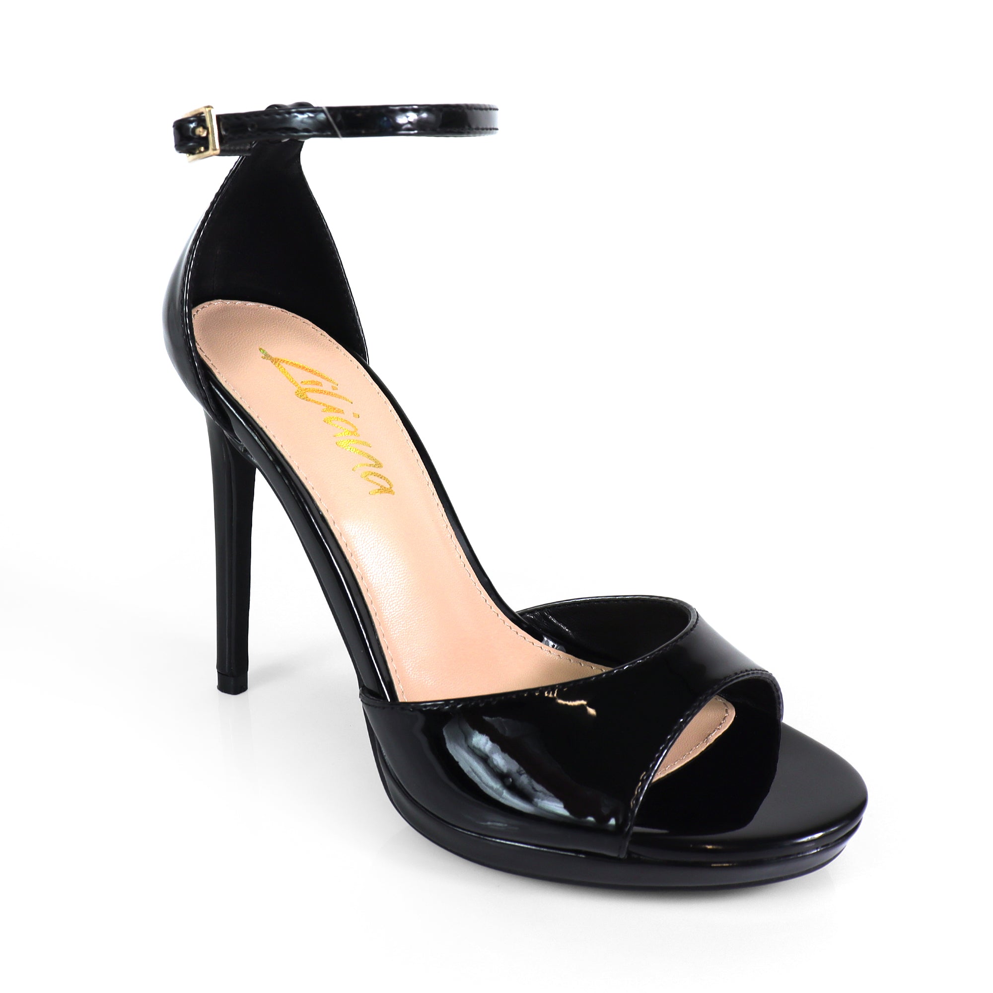 JORDIE-3 PEEL TOE ANCKLE STRAP W/ HIGH HEEL BLACK