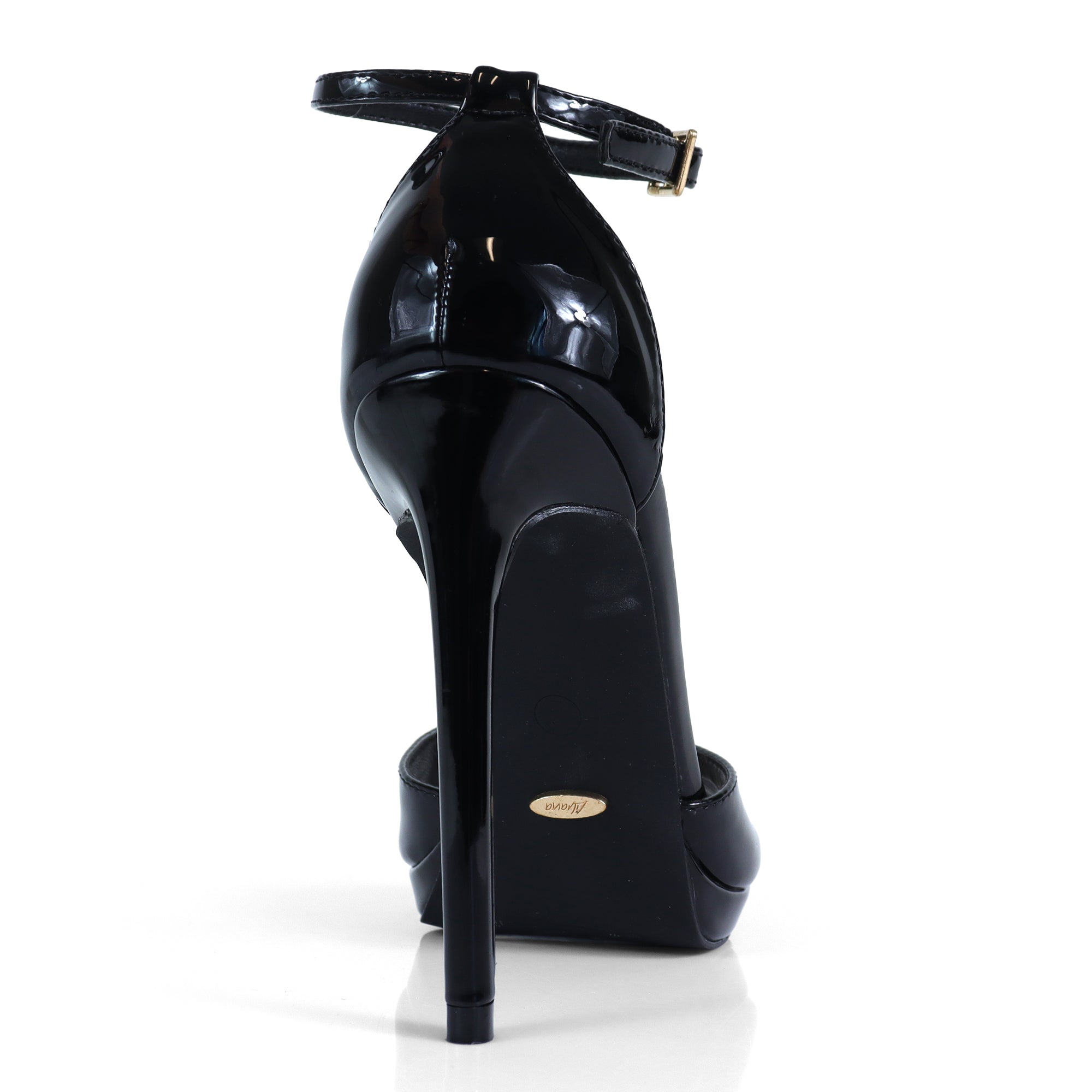 JORDIE-3 PEEL TOE ANCKLE STRAP W/ HIGH HEEL BLACK