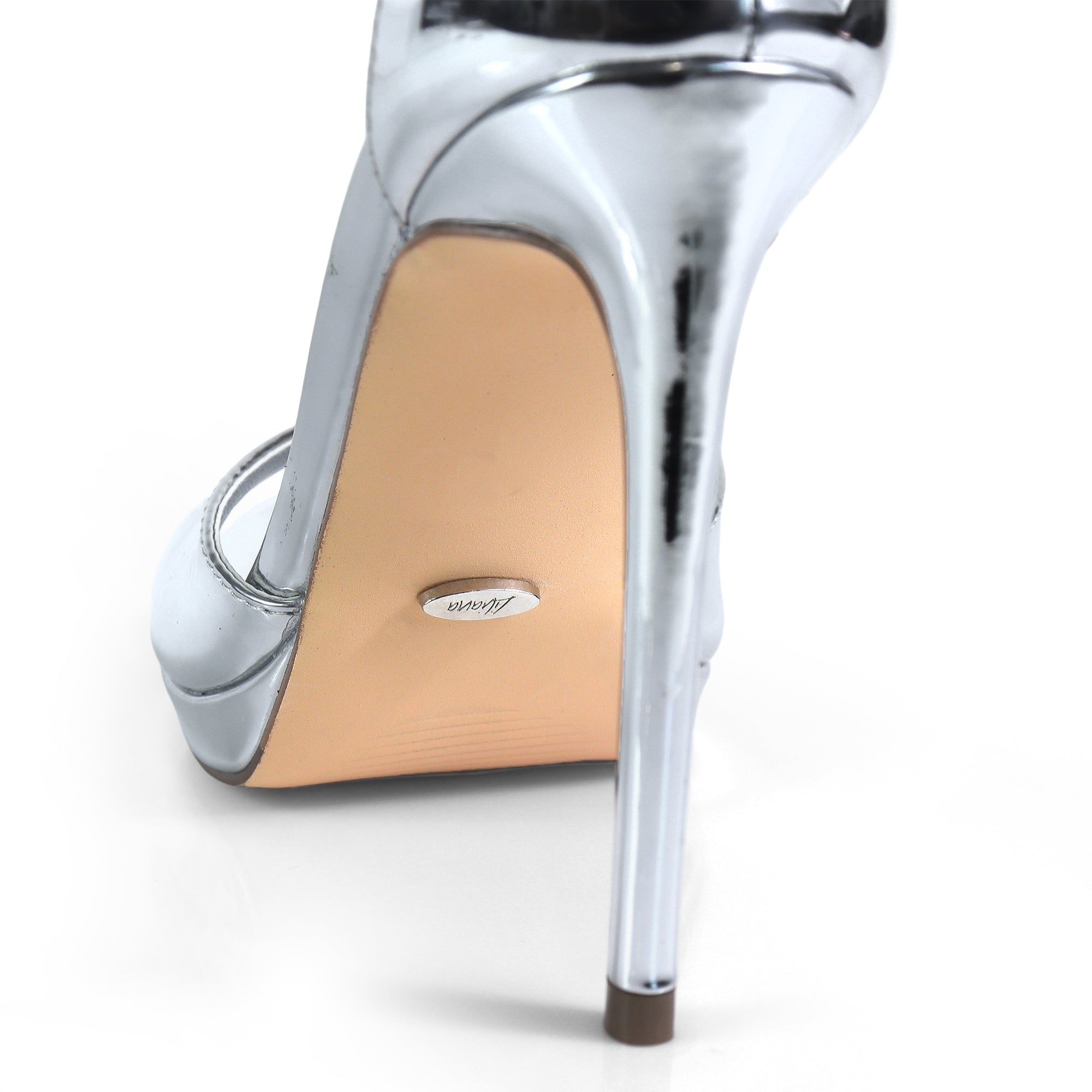 JORDIE-3 PEEL TOE ANCKLE STRAP W/ HIGH HEEL SILVER