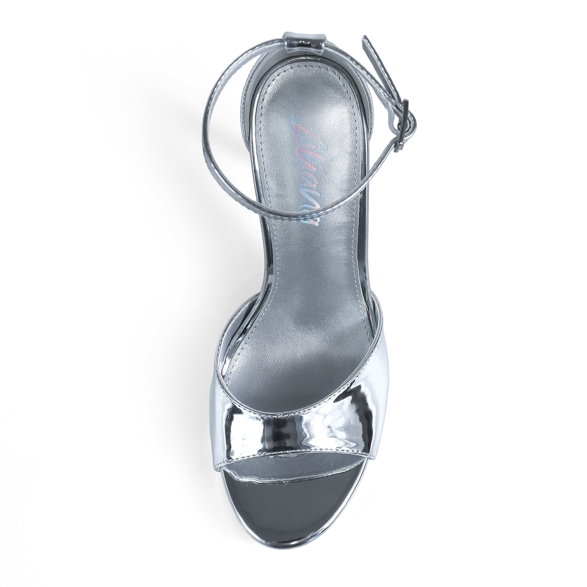 JORDIE-3 PEEL TOE ANCKLE STRAP W/ HIGH HEEL SILVER