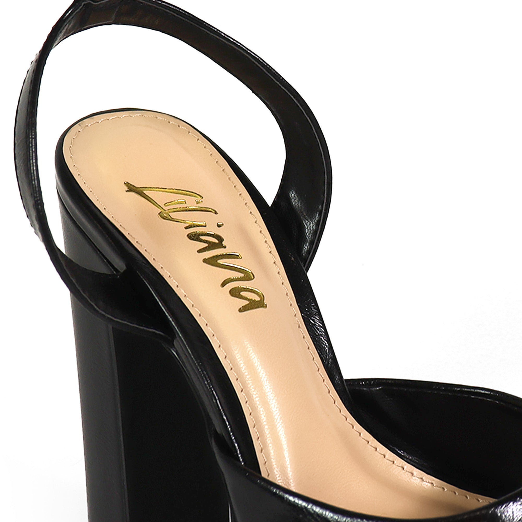 JOSY-13 HORSEBIT ANKLE STRAP PLATFORM CHUNKY HEEL BLACK