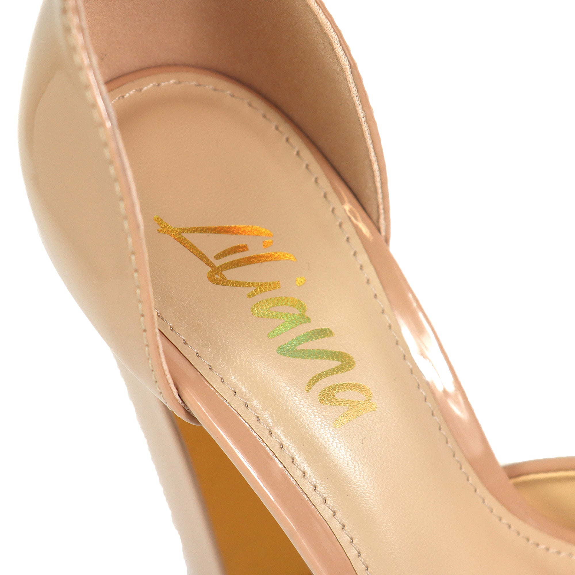 JOSY-13 ANKLE STRAP PLATFORM CHUNKY HEEL NUDE