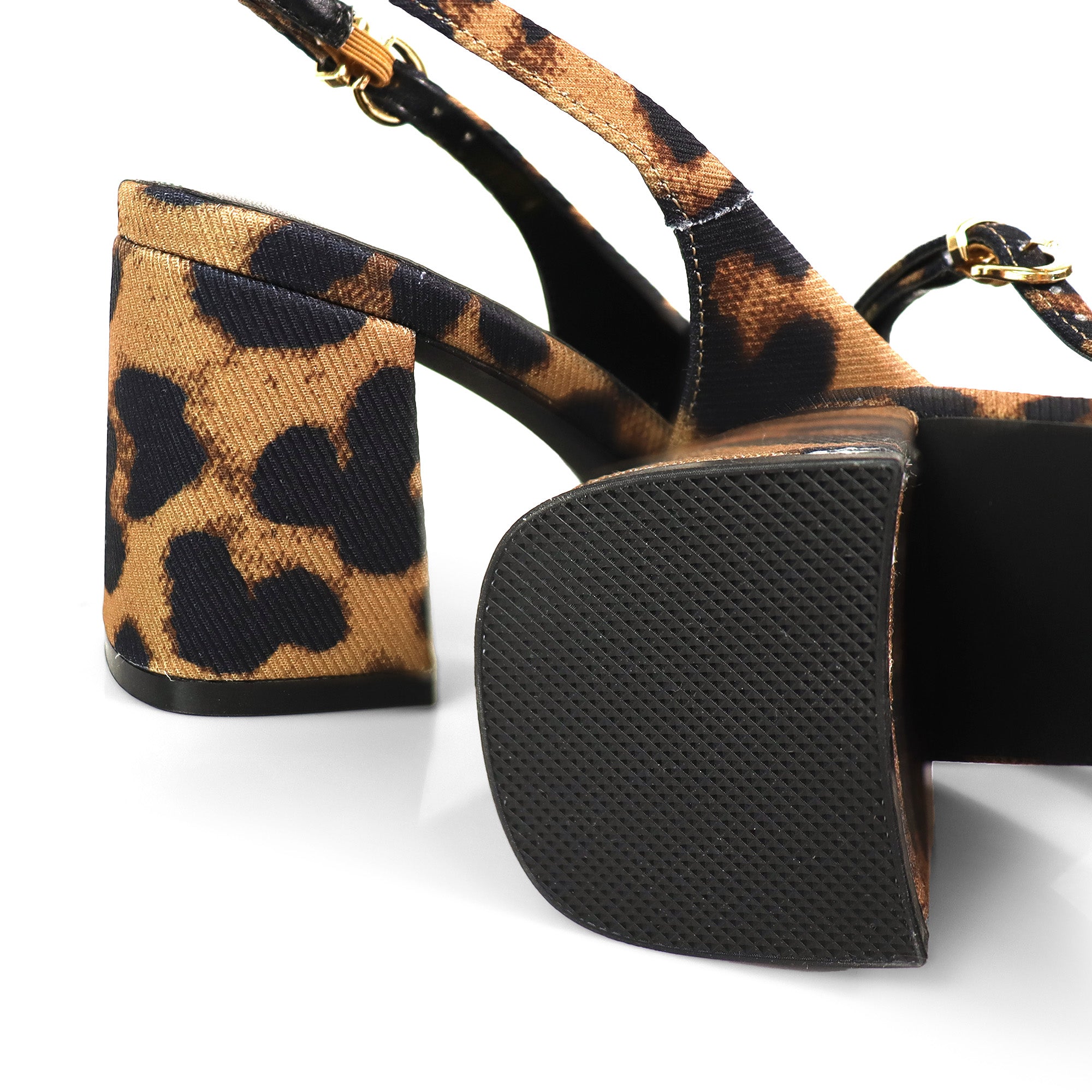 JOYCE-1 POINTED TOE SLINGBACK W/ BLOCK HEEL LEOPARD