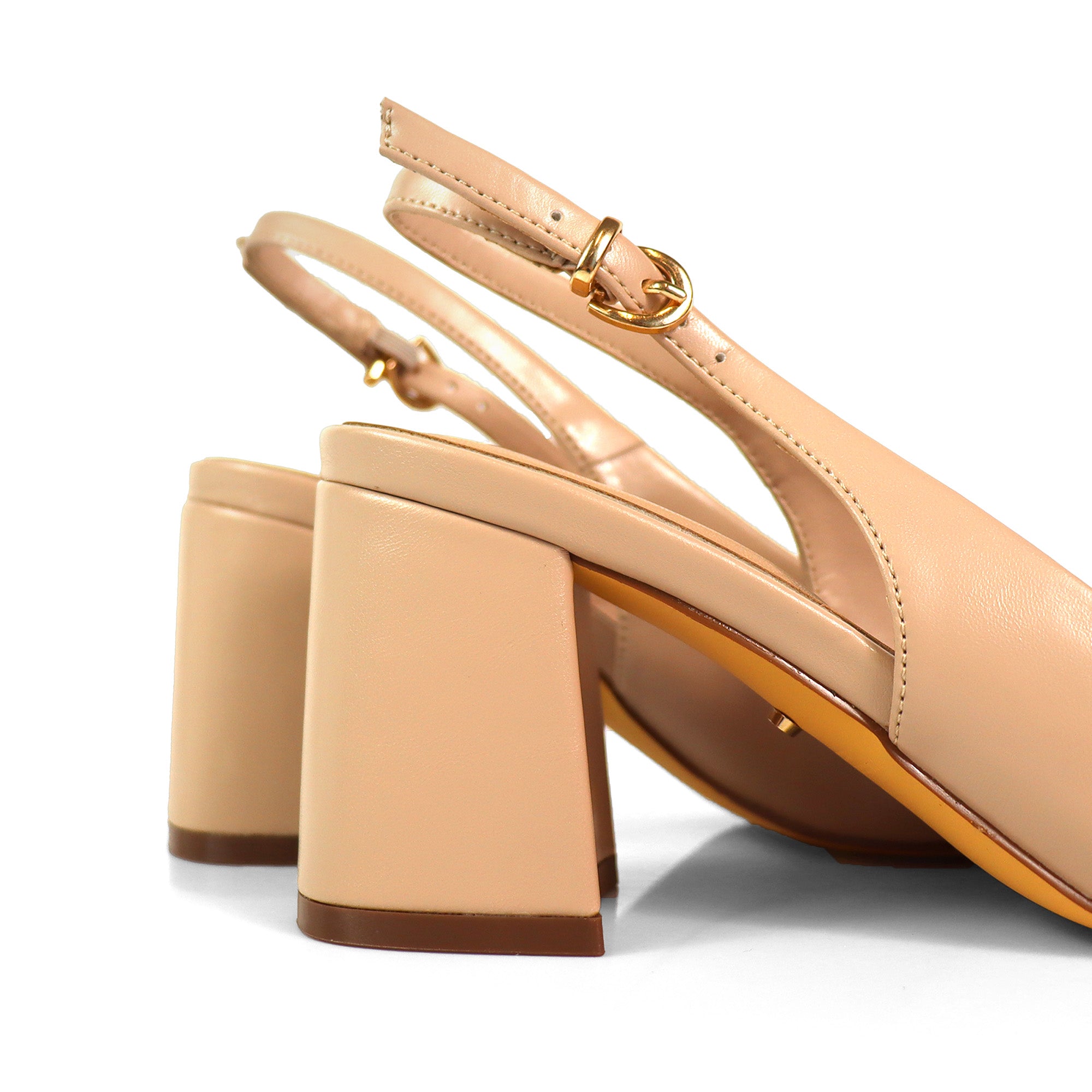JOYCE-1 POINTED TOE SLINGBACK W/ BLOCK HEEL NUDE