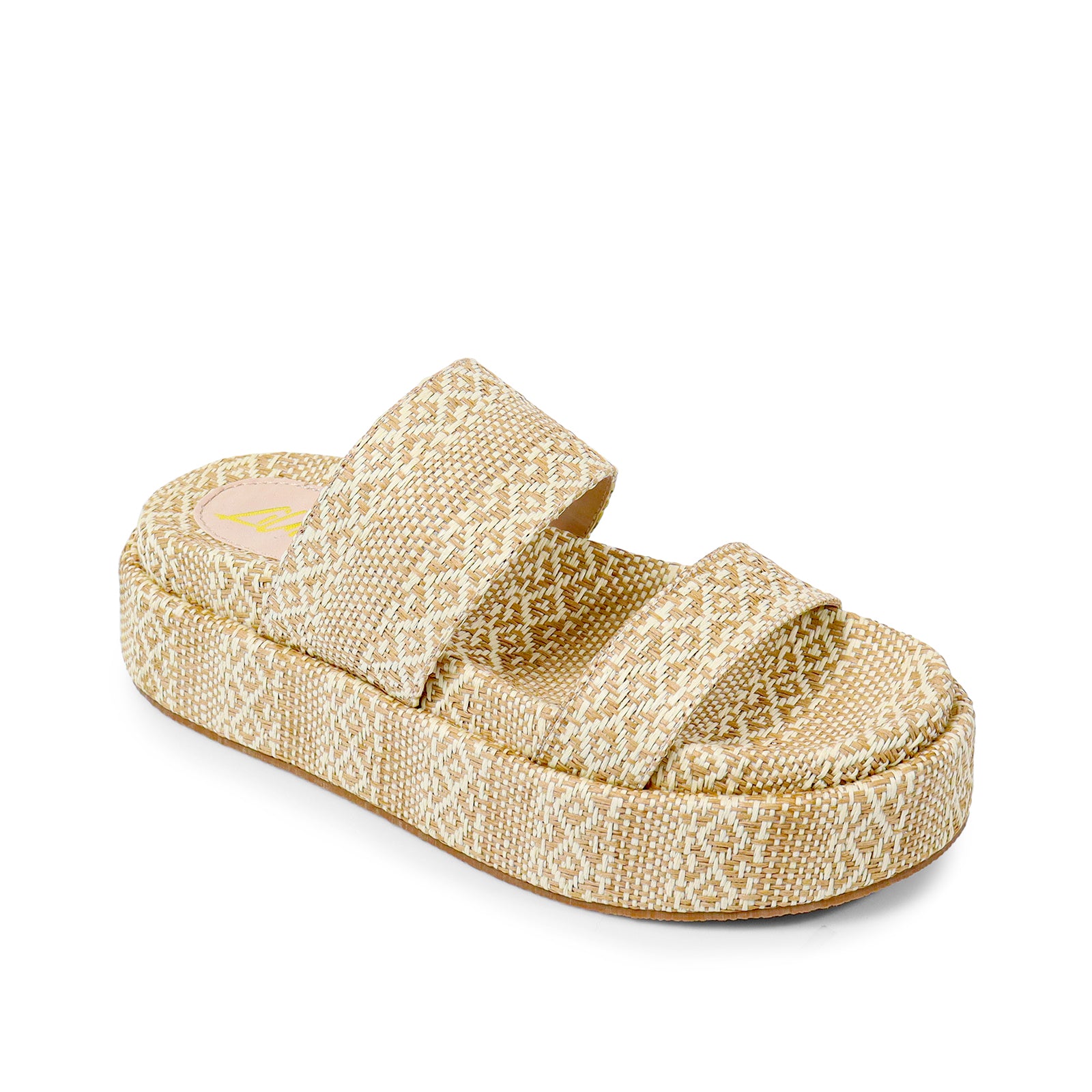 JUDD-1 RORI DOUBLE-STRAP COTTON SLIDER BEIGE
