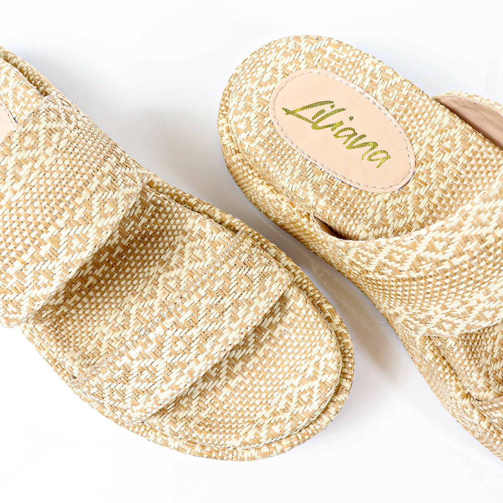 JUDD-1 RORI DOUBLE-STRAP COTTON SLIDER BEIGE