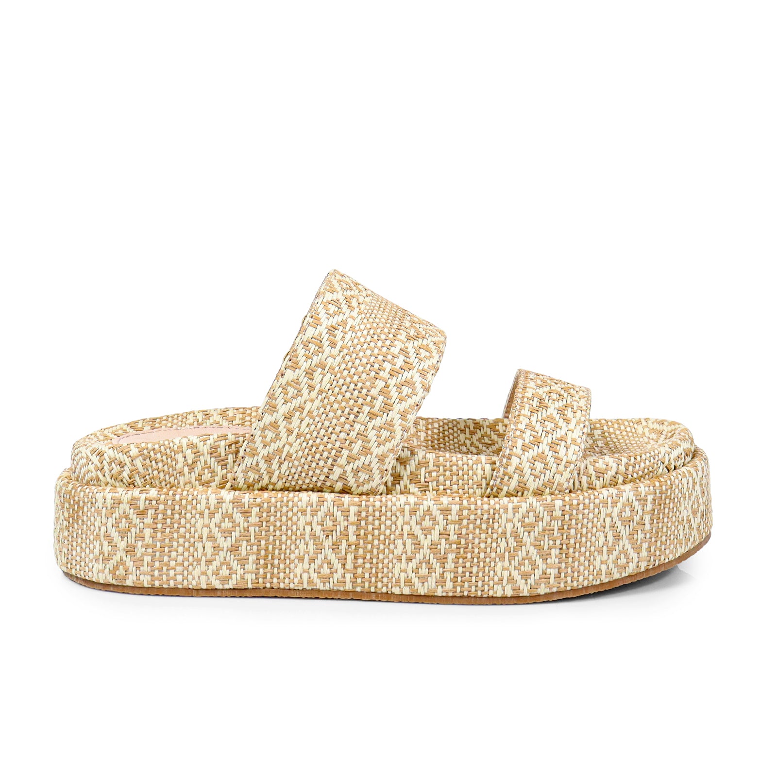JUDD-1 RORI DOUBLE-STRAP COTTON SLIDER BEIGE