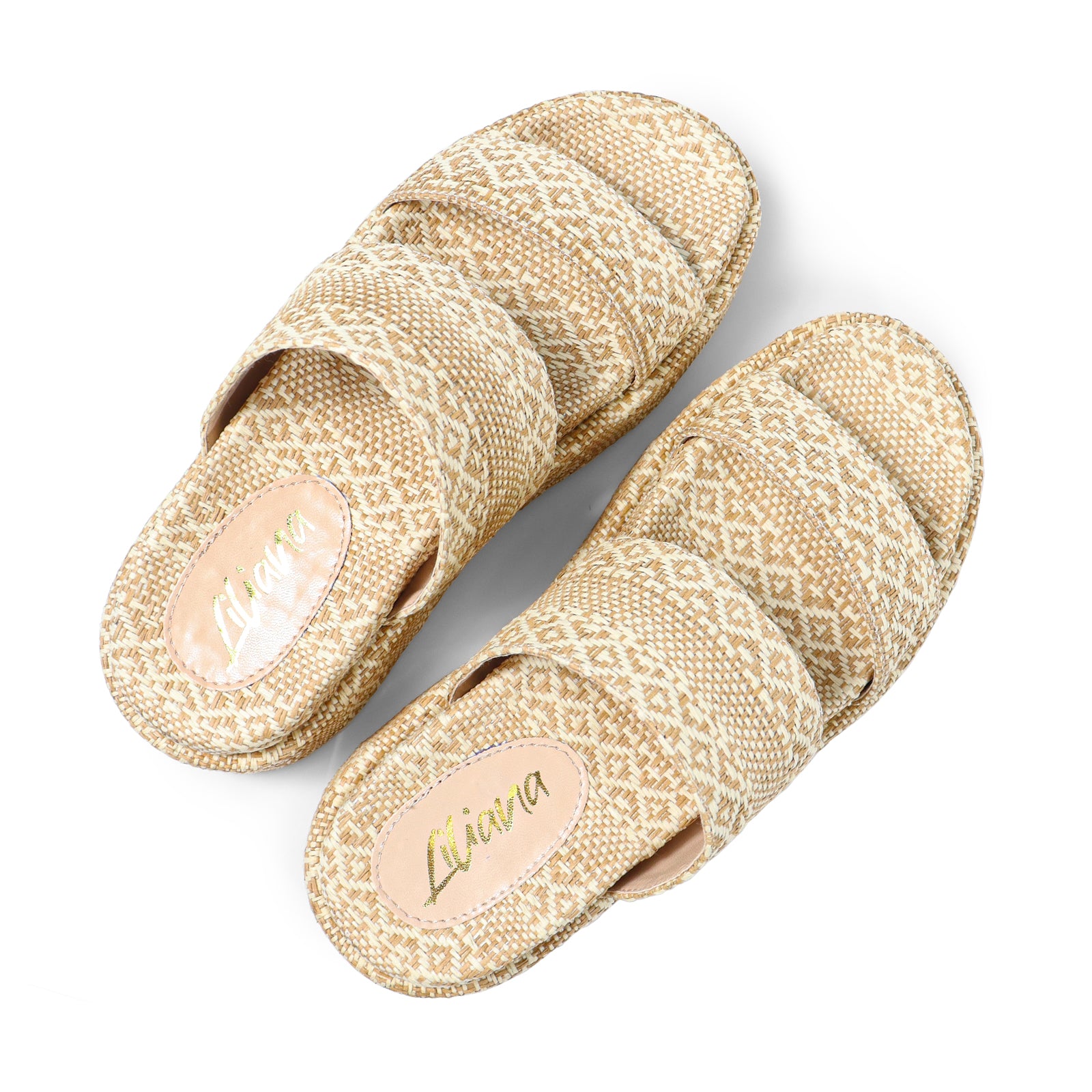 JUDD-1 RORI DOUBLE-STRAP COTTON SLIDER BEIGE