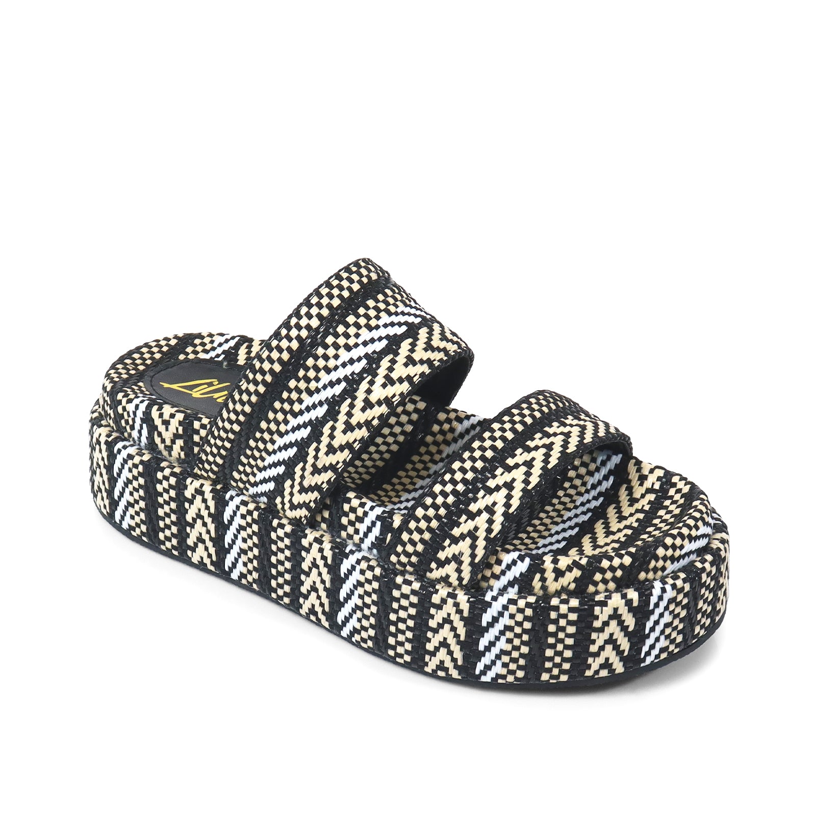 JUDD-1 RORI DOUBLE-STRAP COTTON SLIDER BLACK