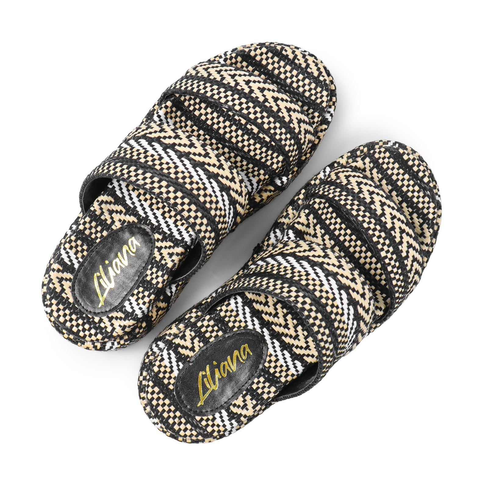 JUDD-1 RORI DOUBLE-STRAP COTTON SLIDER BLACK