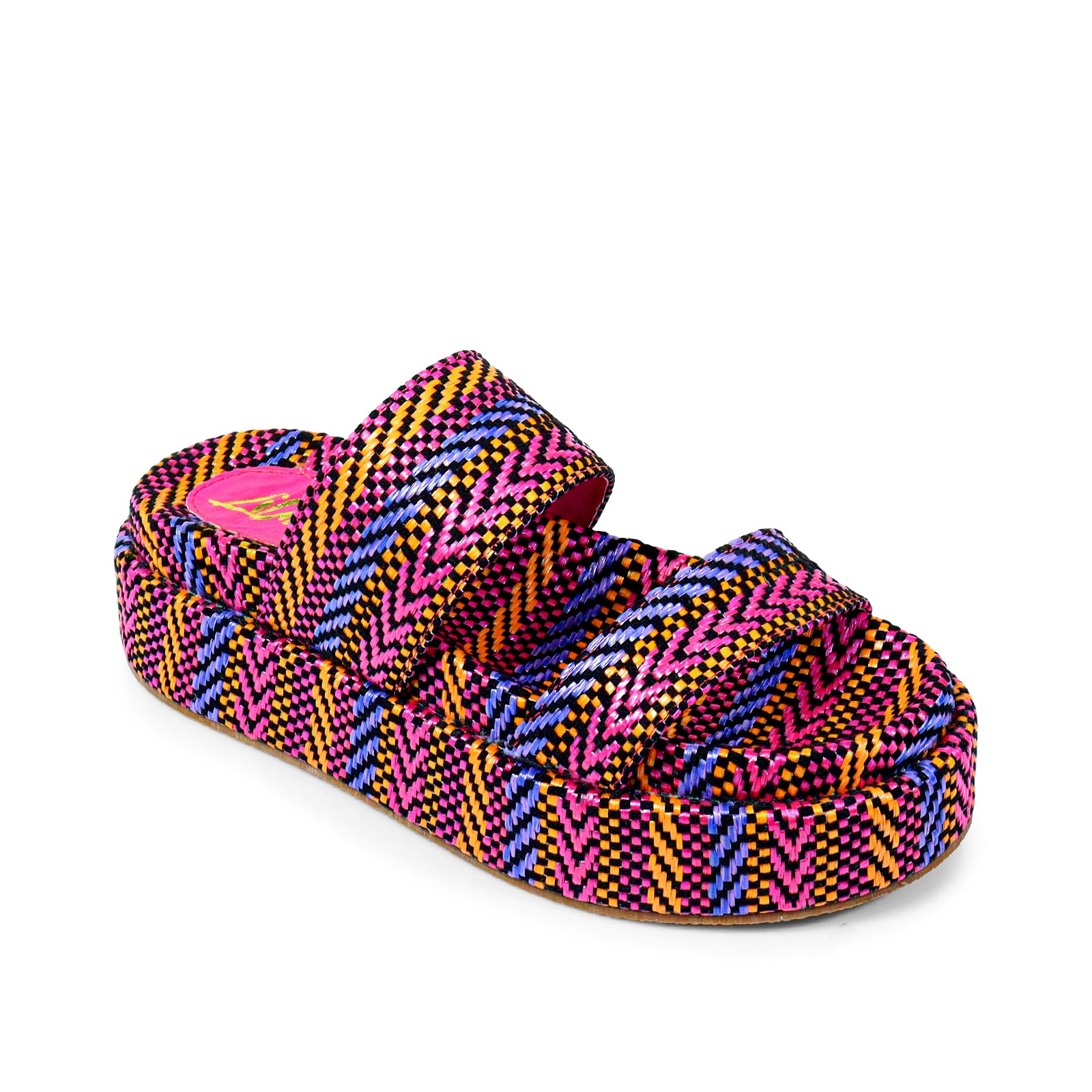 JUDD-1 RORI DOUBLE-STRAP COTTON SLIDER FUCHSIA