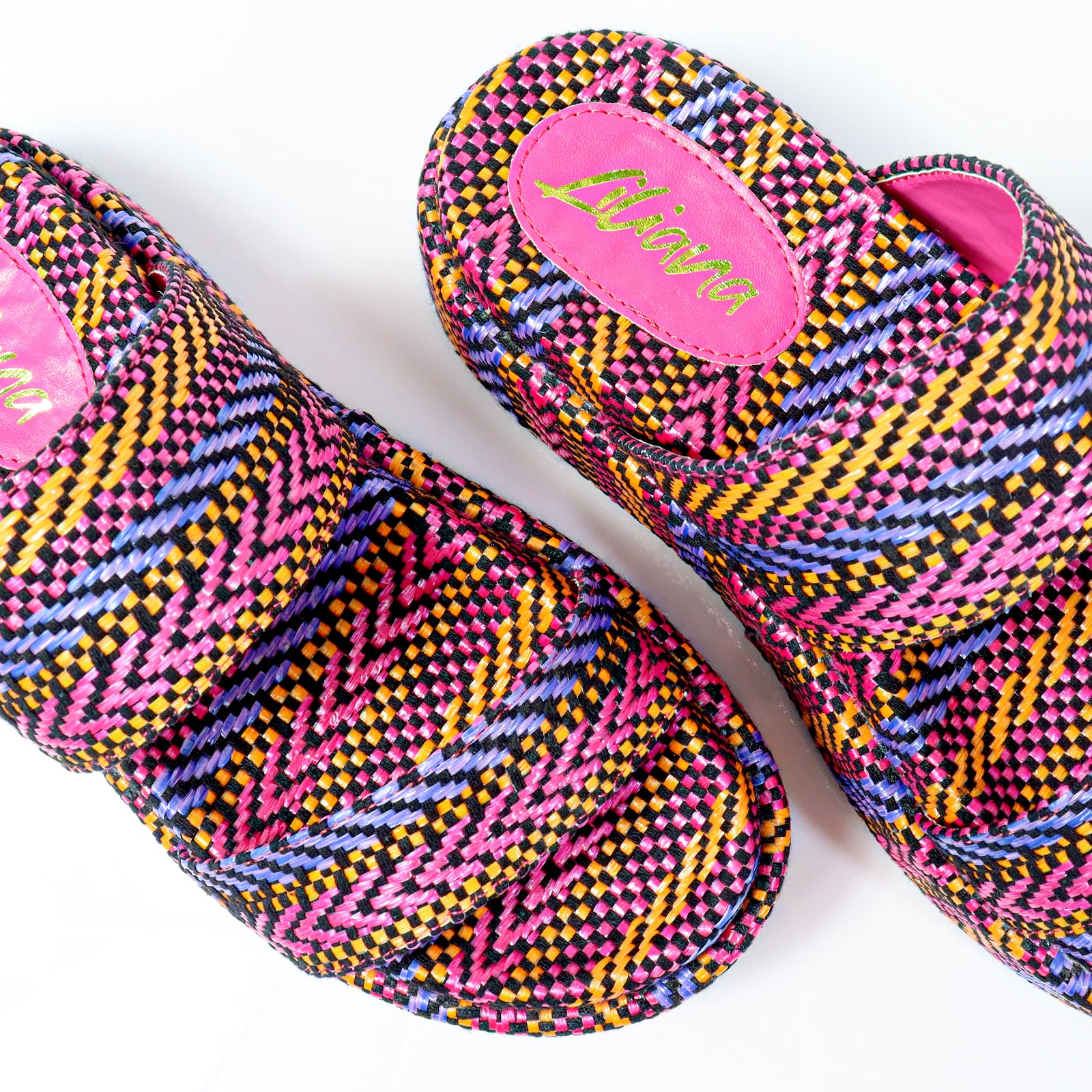 JUDD-1 RORI DOUBLE-STRAP COTTON SLIDER FUCHSIA