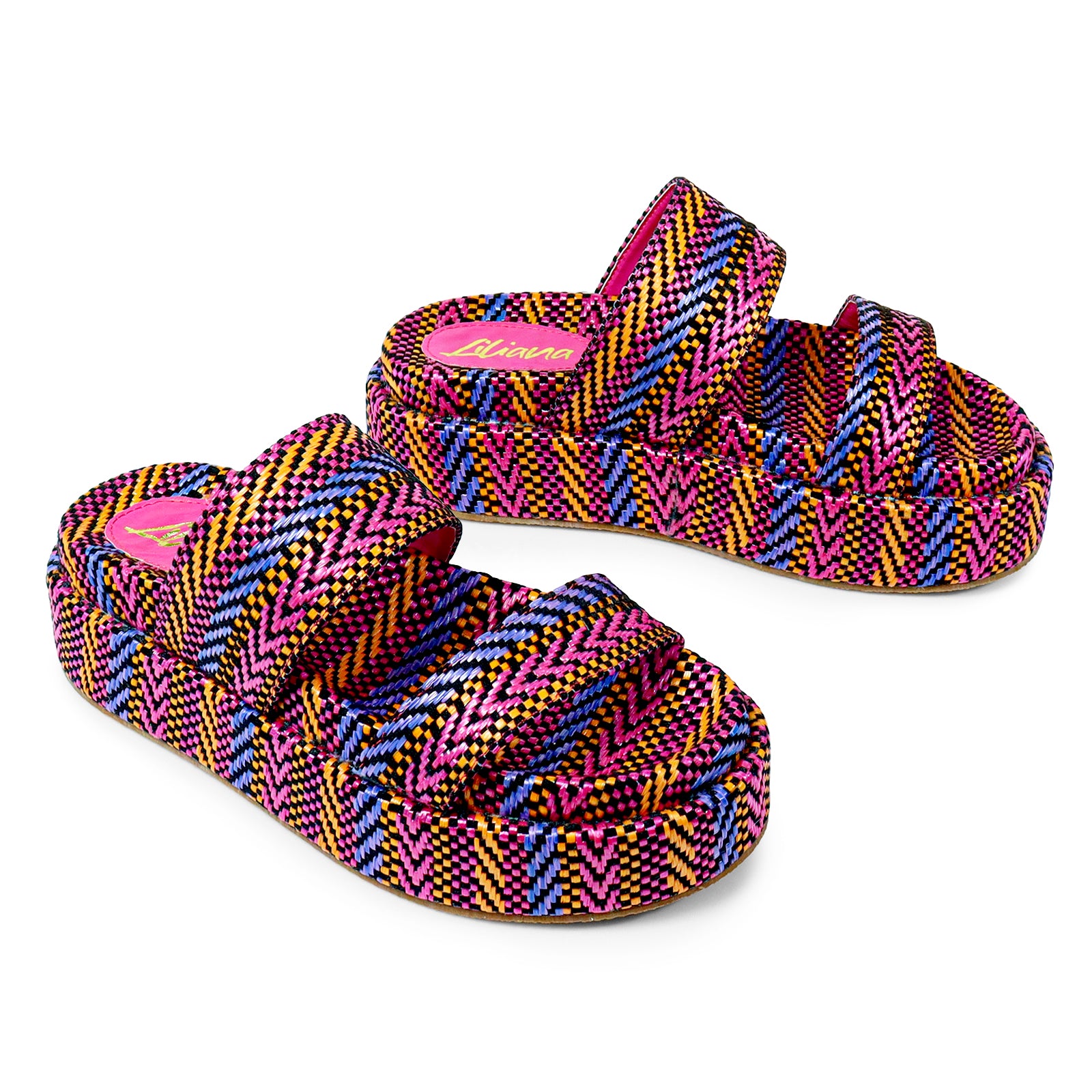 JUDD-1 RORI DOUBLE-STRAP COTTON SLIDER FUCHSIA
