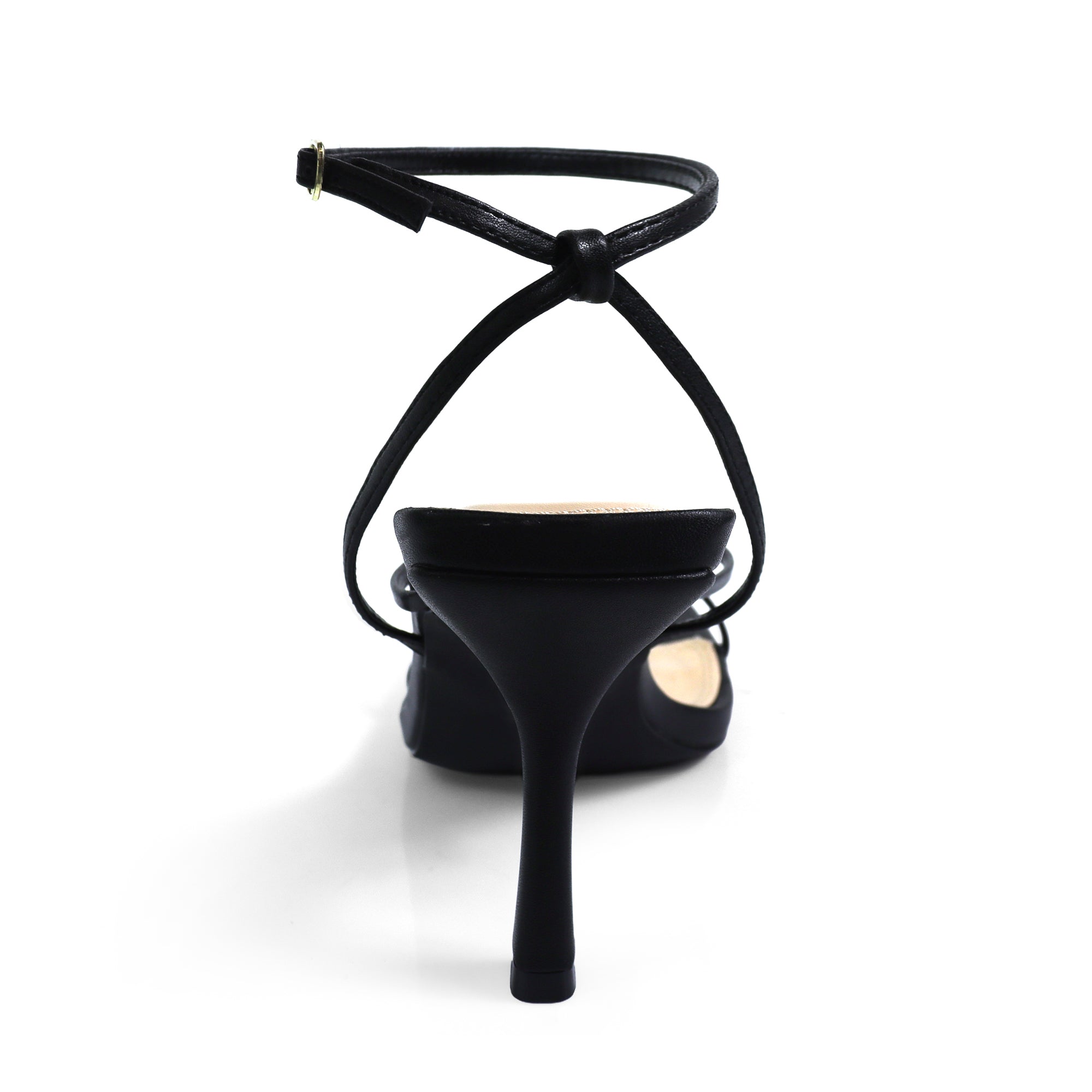 JULIE-1 SQUARED TOE ANCKLE STRAP W/ HEEL BLACK