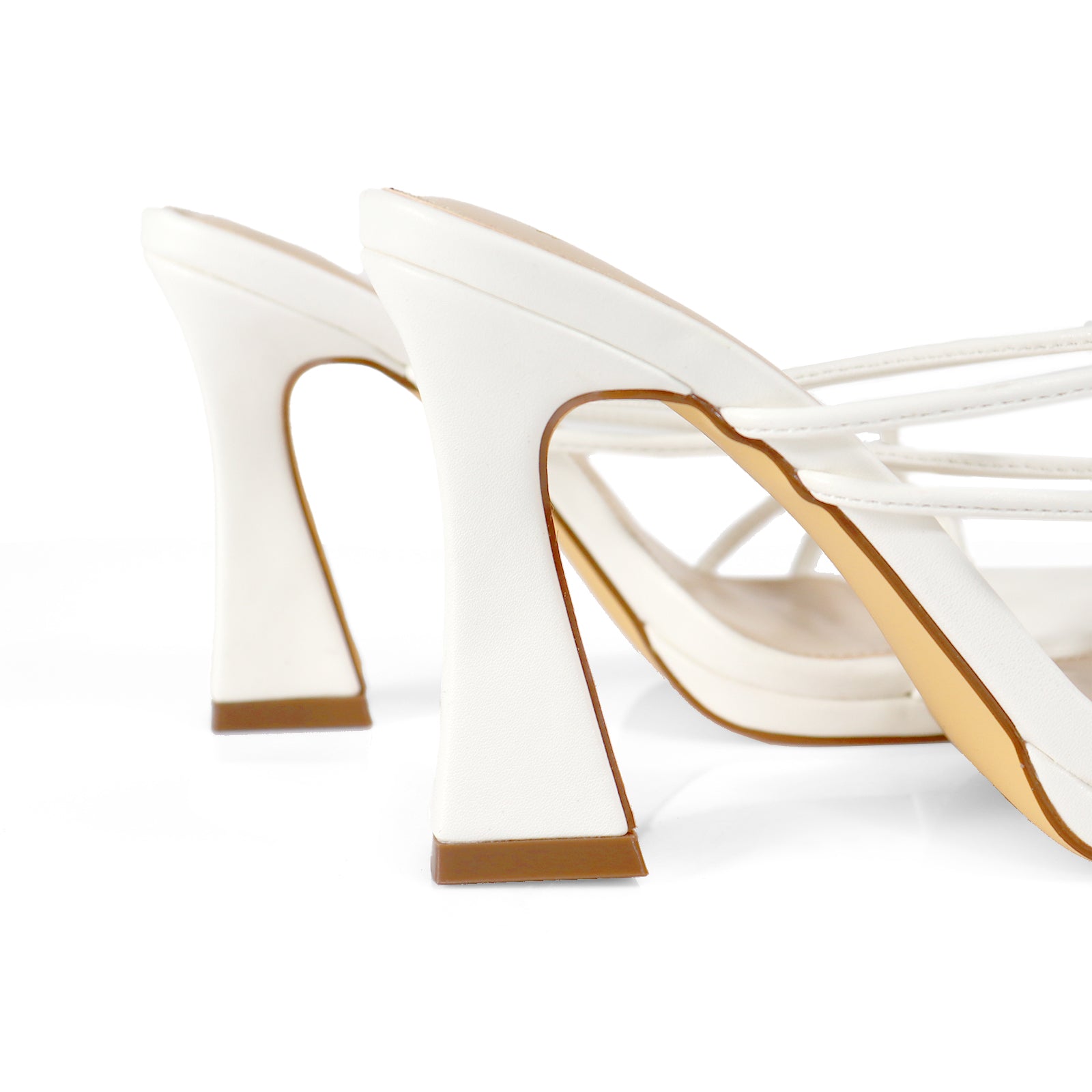 JUSTINE-1 STRAPPY SANDAL WITH SPOOL HEEL WHITE