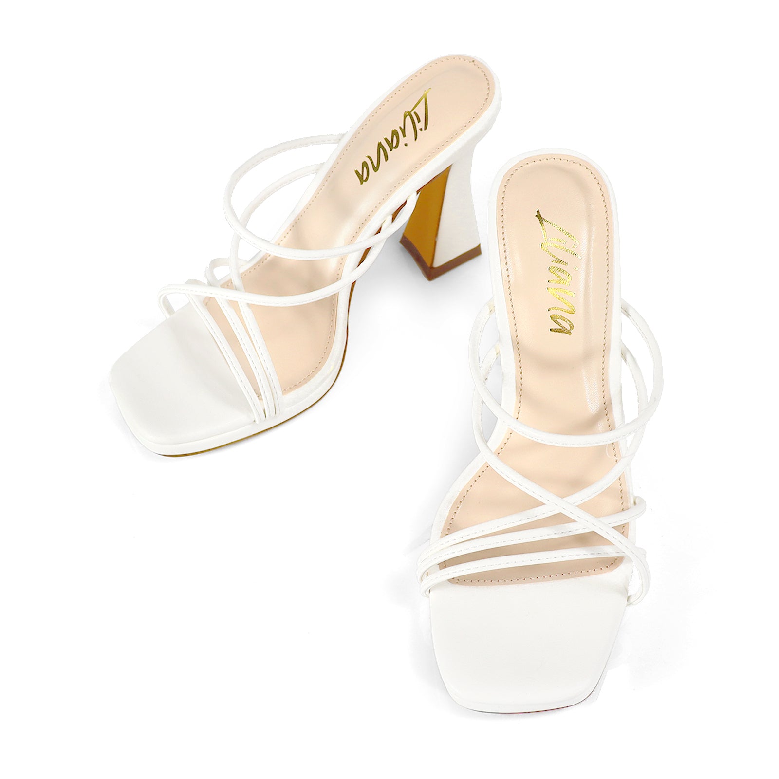 JUSTINE-1 STRAPPY SANDAL WITH SPOOL HEEL WHITE