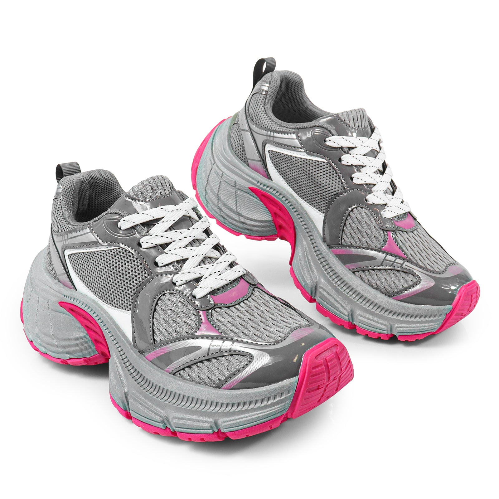 KIAH-1 SPORTS BREATHABLE SNEAKER W/CHUNCKY OUTSOLE PINK