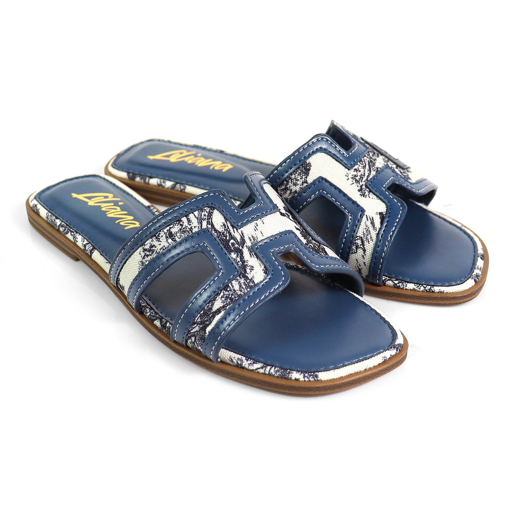 KIARA-1 TOILE PRINT SILDE BLUE