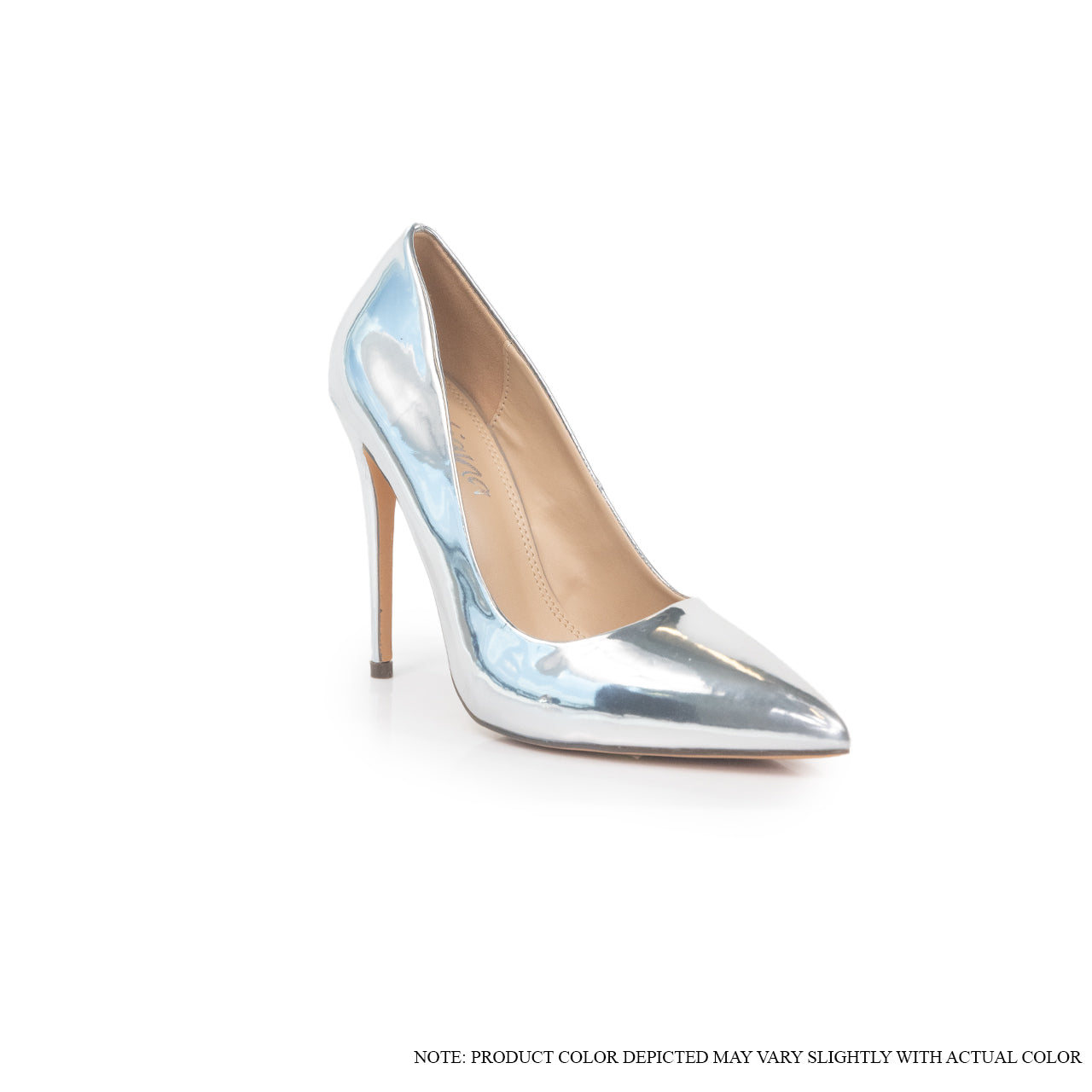 KIMYE-6 POINTED TOE PLAIN PUMP SILVER