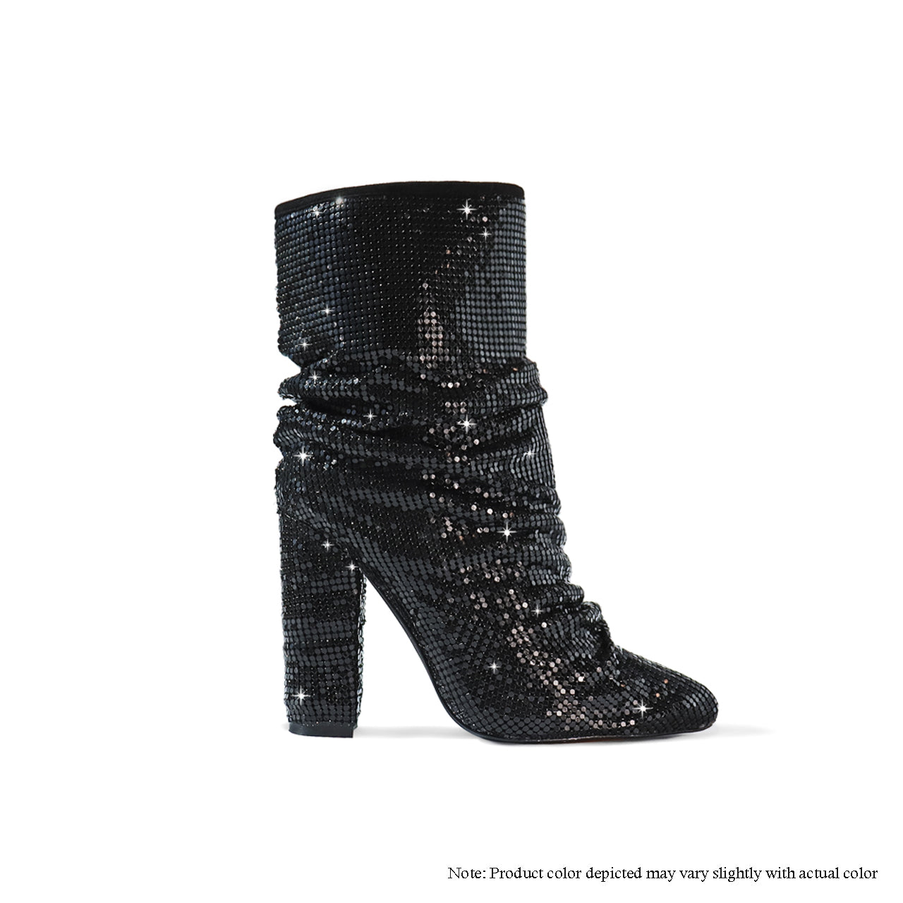 KING-2 POINTED SLOUCH CHAINMAIL BOOTIE - BLACK