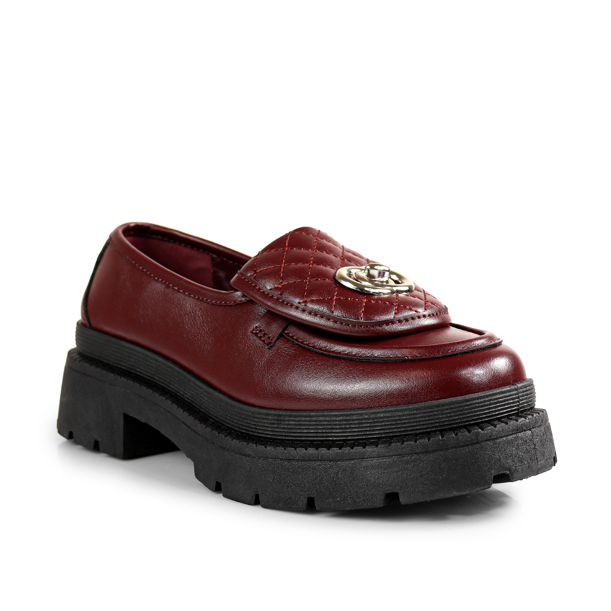 KORA-1 QUILTED FLAP TURNLOCK LOAFER BURGUNDY