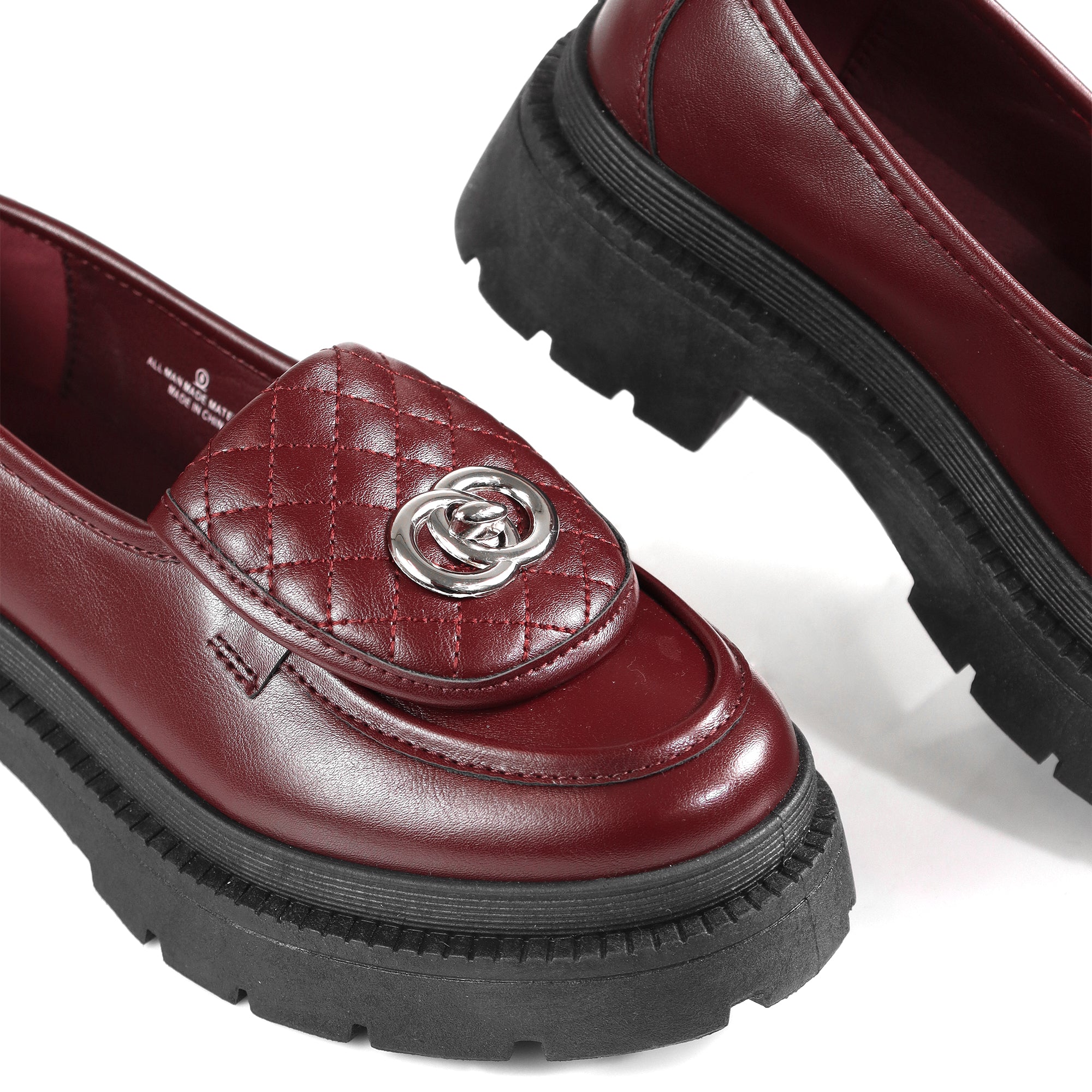 KORA-1 QUILTED FLAP TURNLOCK LOAFER BURGUNDY