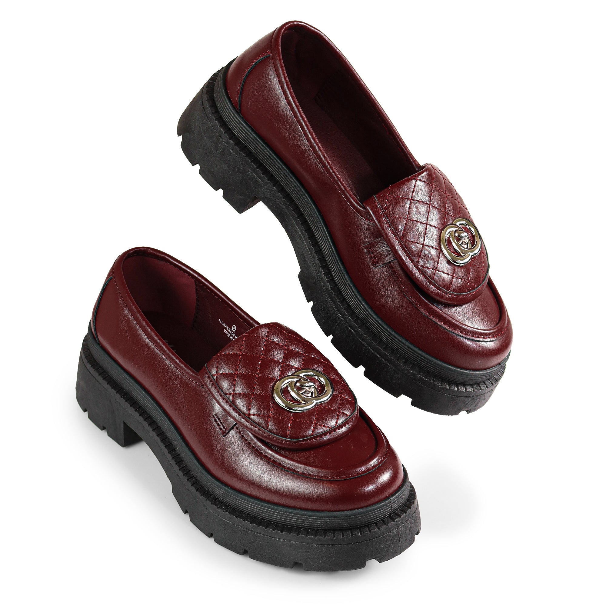 KORA-1 QUILTED FLAP TURNLOCK LOAFER BURGUNDY