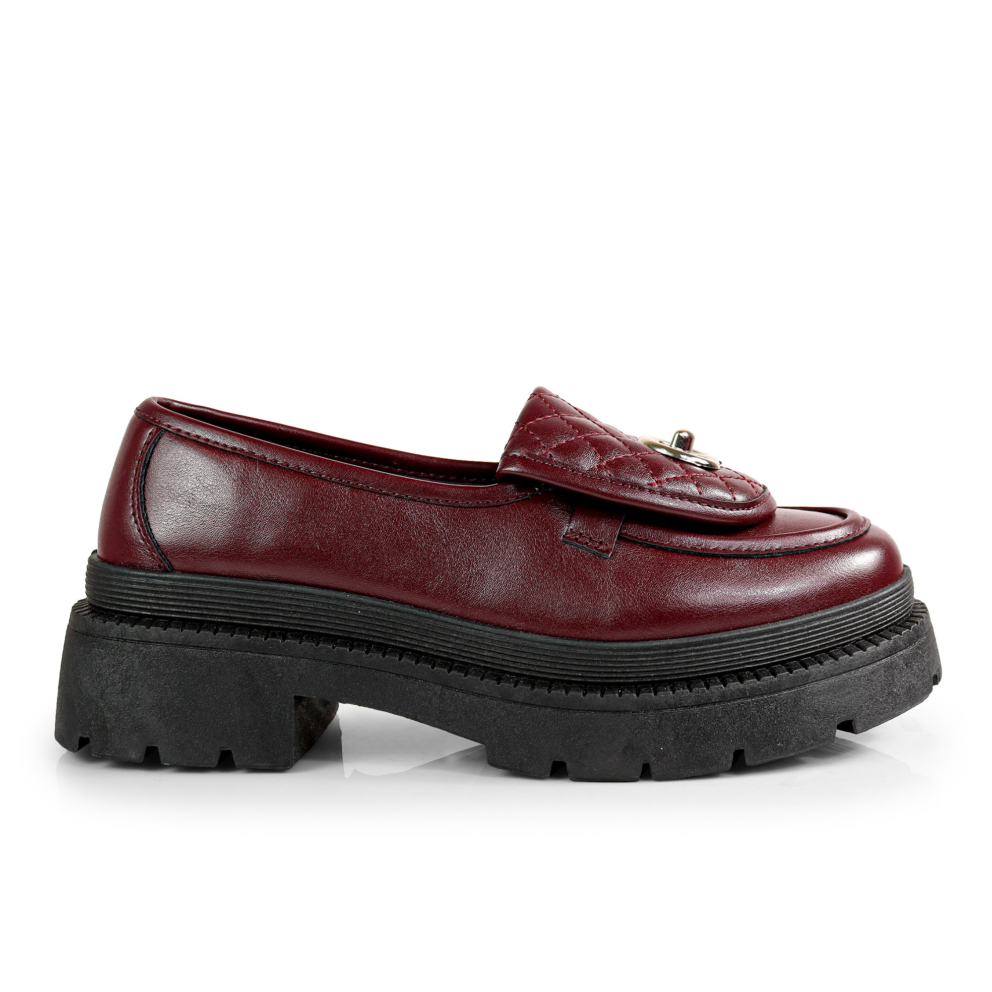 KORA-1 QUILTED FLAP TURNLOCK LOAFER BURGUNDY