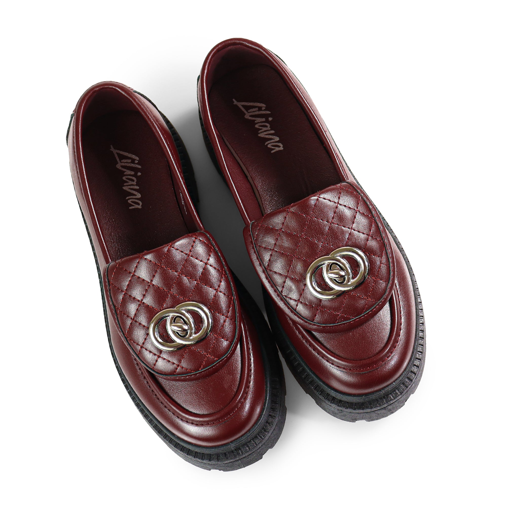 KORA-1 QUILTED FLAP TURNLOCK LOAFER BURGUNDY