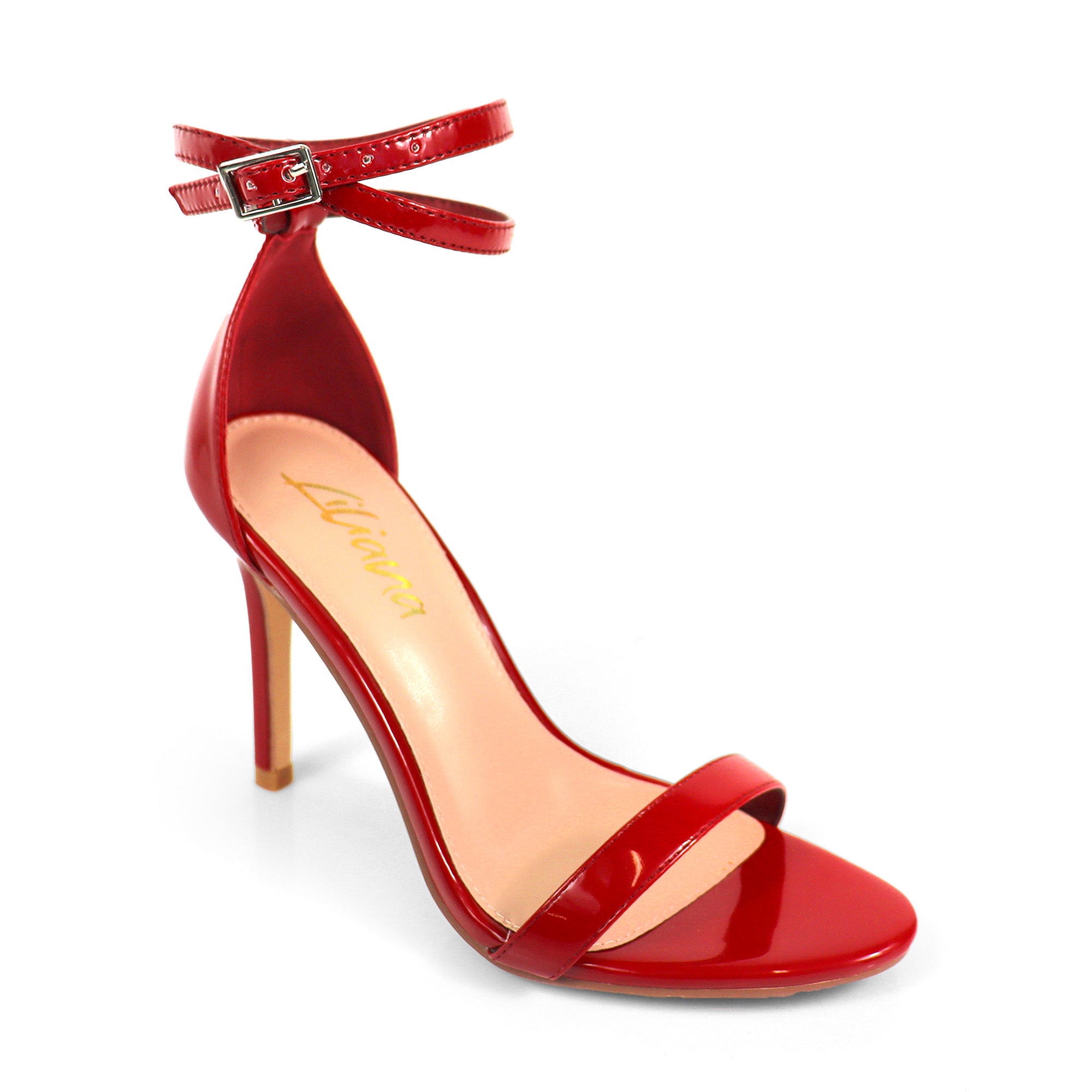 KYLIAN-1 DOUBLE ANKLE STRAP W/ HEEL RED