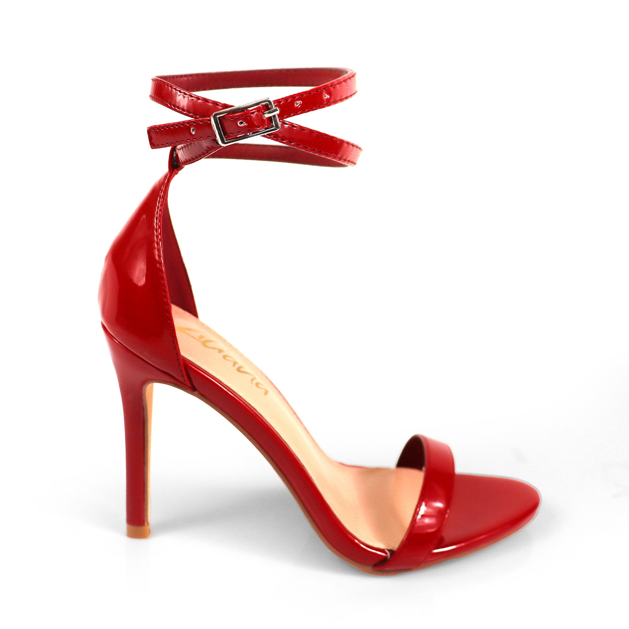 KYLIAN-1 DOUBLE ANKLE STRAP W/ HEEL RED