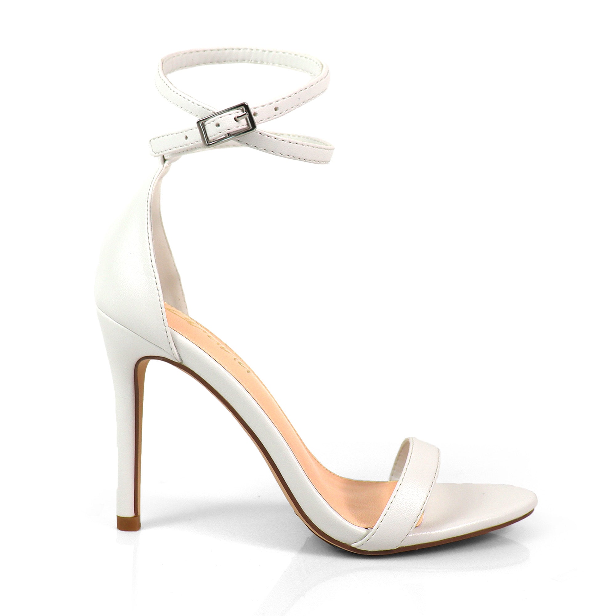 KYLIAN-1 DOUBLE ANKLE STRAP W/ HEEL WHITE
