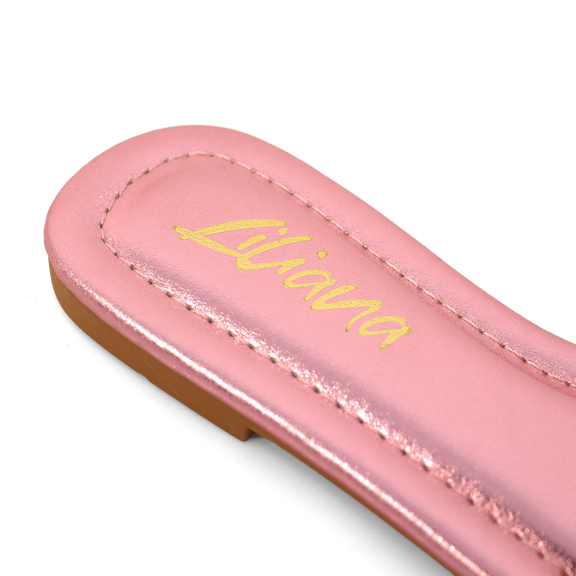 KYRA-3 BUCKLED SLIDE ON SANDALS PINK