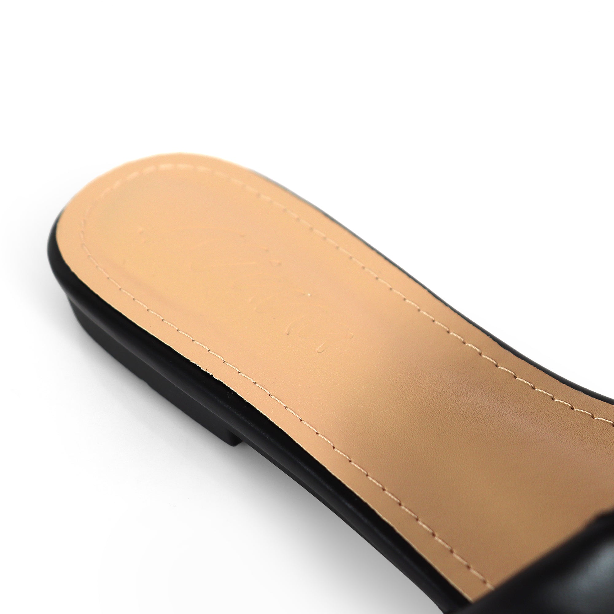 KYRA-5 QUILTED BUCKLED SLIDE BLACK