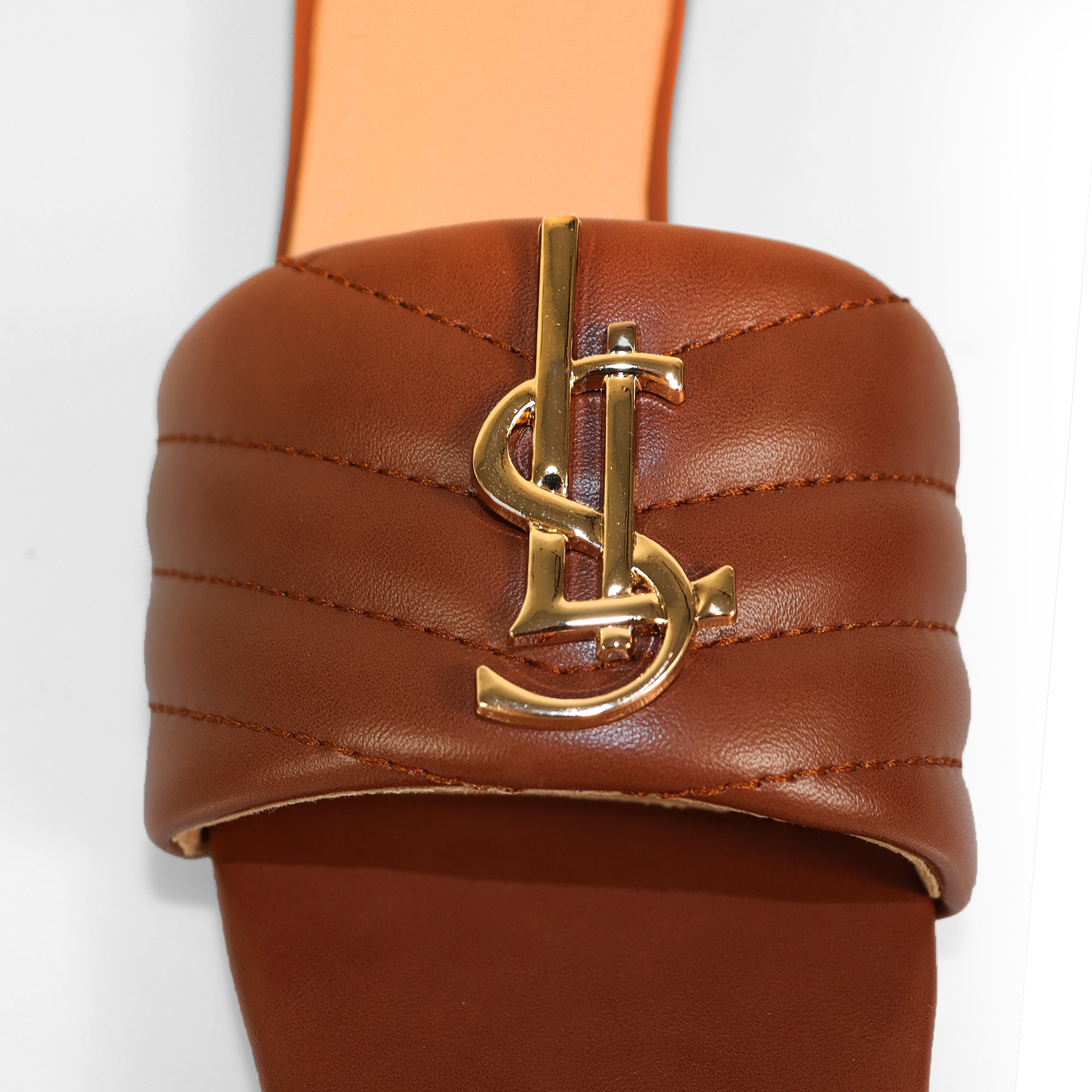 KYRA-5 QUILTED BUCKLED SLIDE MOCHA