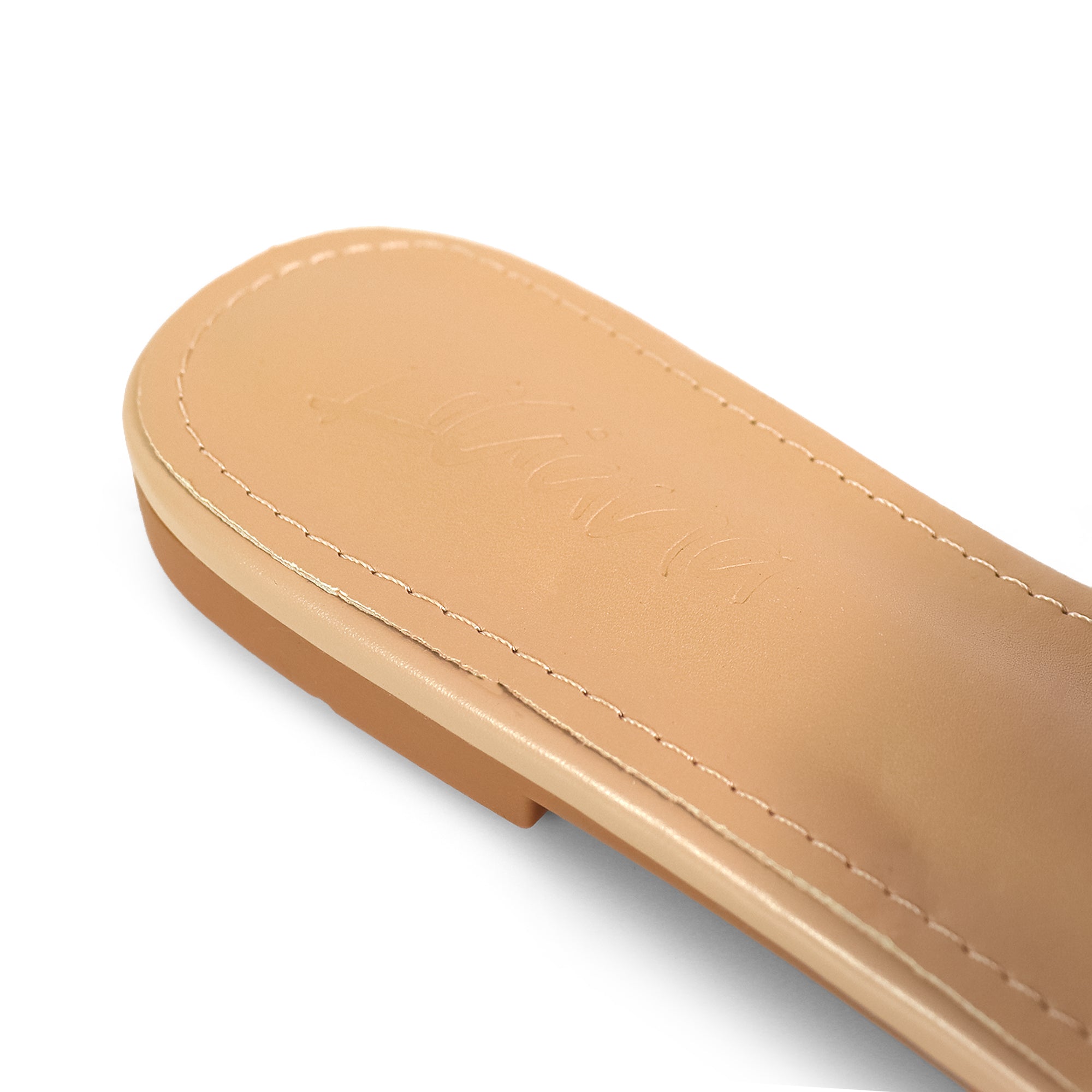 KYRA-5 QUILTED BUCKLED SLIDE NUDE
