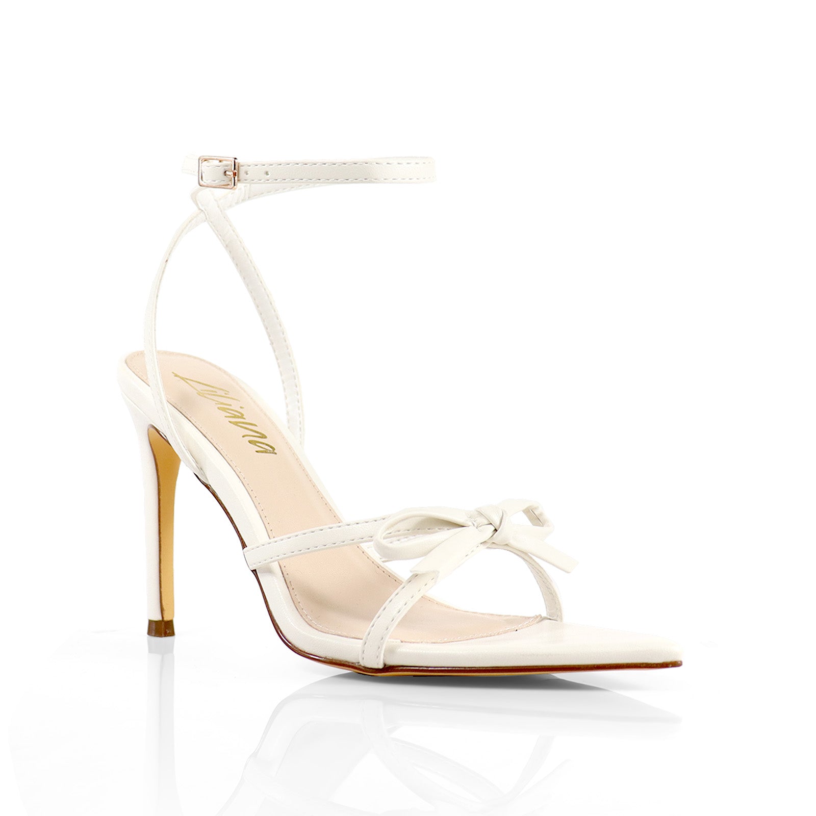 LAUCIA-30 POINTED TOE KNOT W/ STILETTO HEEL IVORY