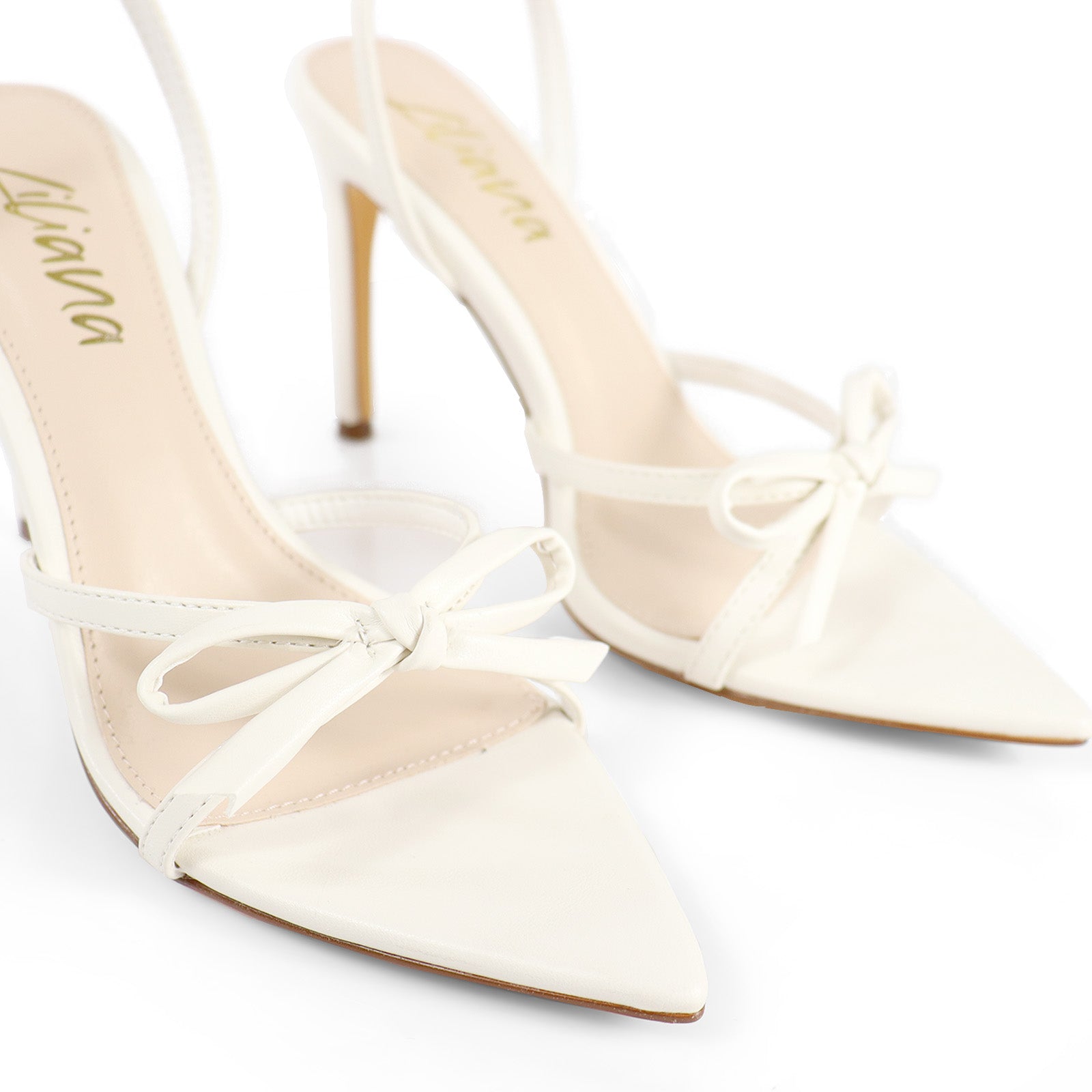 LAUCIA-30 POINTED TOE KNOT W/ STILETTO HEEL IVORY