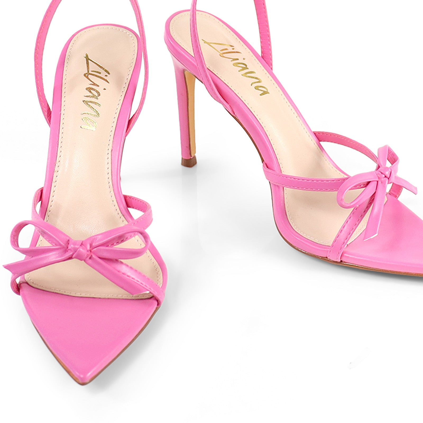 LAUCIA-30 POINTED TOE KNOT W/ STILETTO HEEL PINK