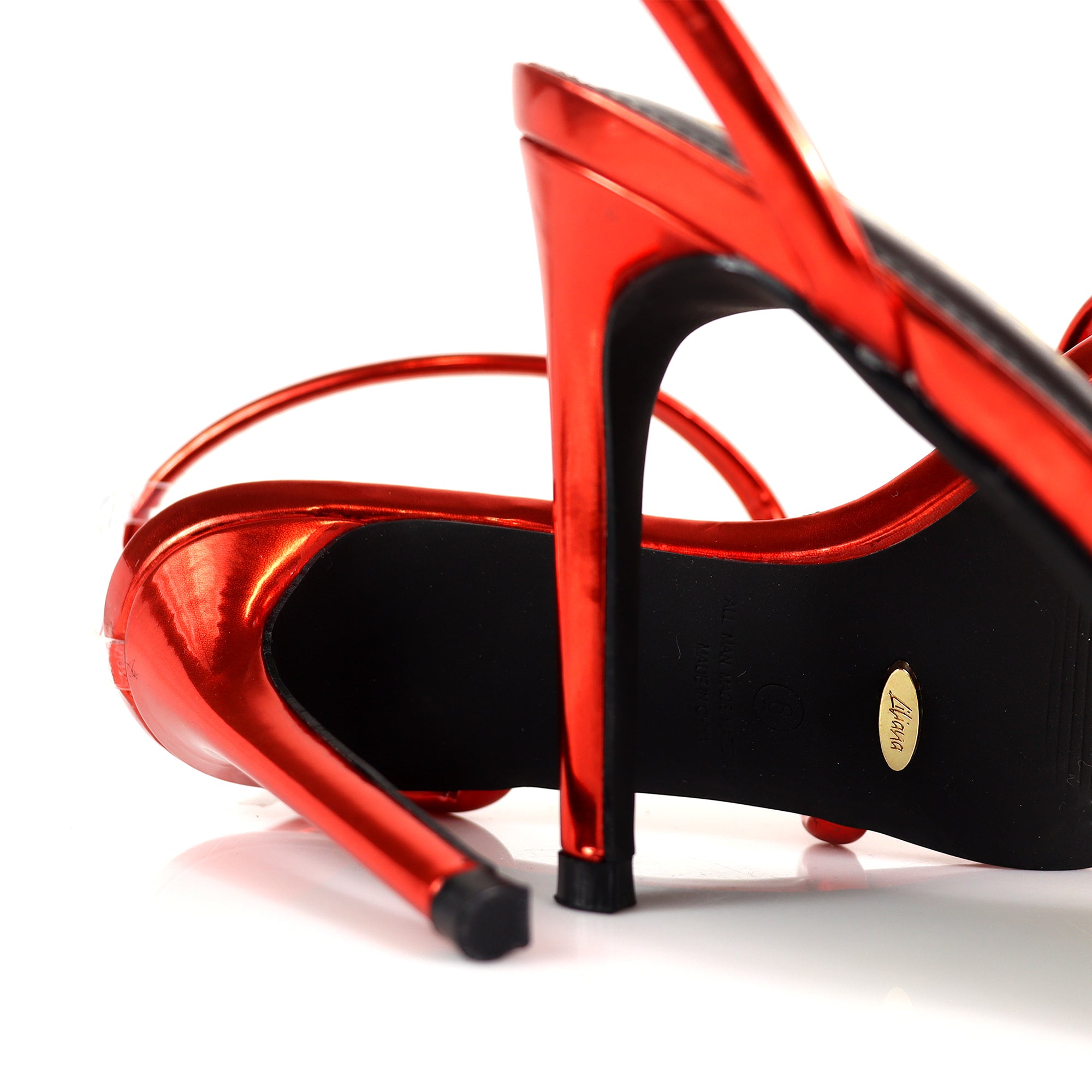 LAUCIA-38 POINTY OPEN TOE ANKLE STRAP W/ STILETTO HEEL RED