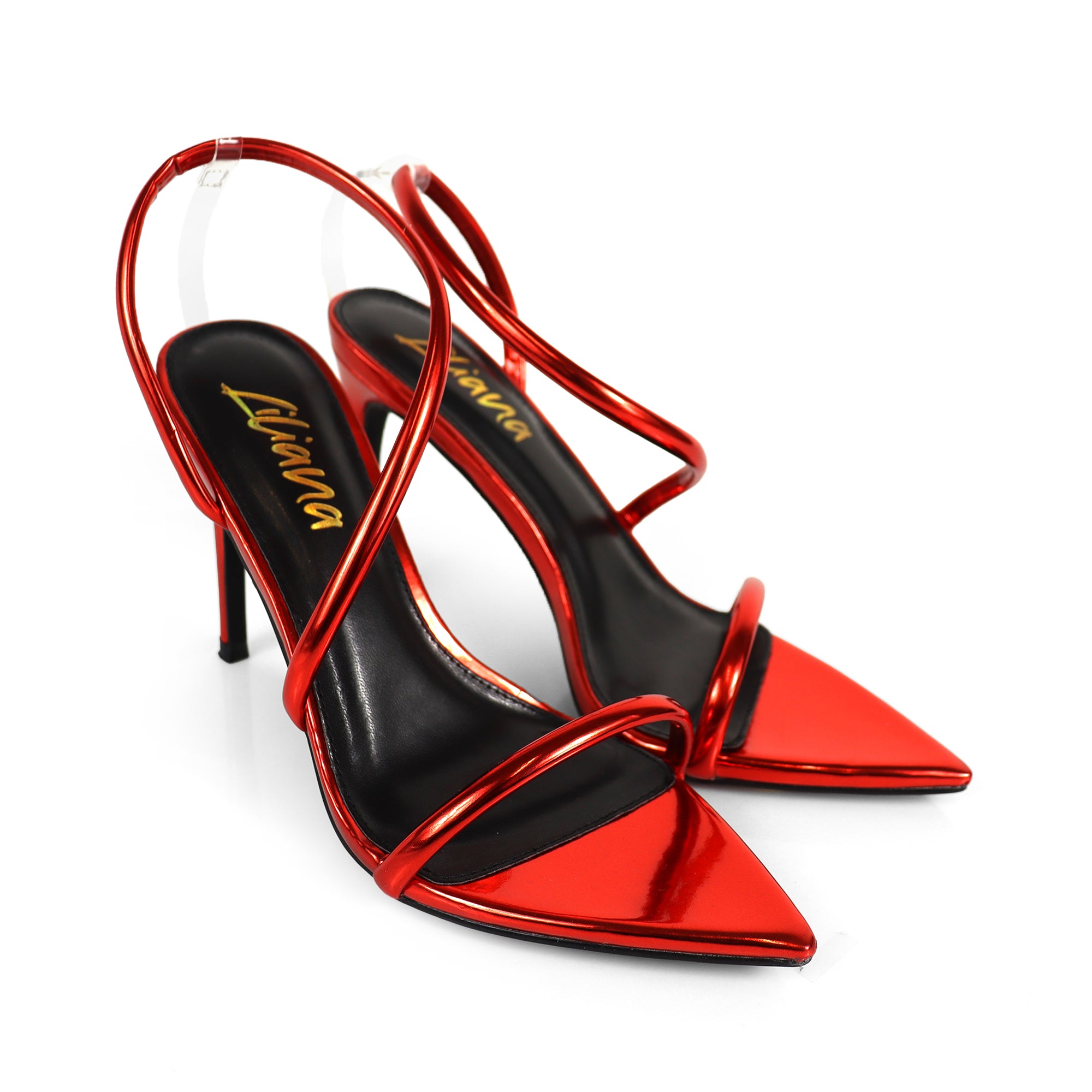 LAUCIA-38 POINTY OPEN TOE ANKLE STRAP W/ STILETTO HEEL RED