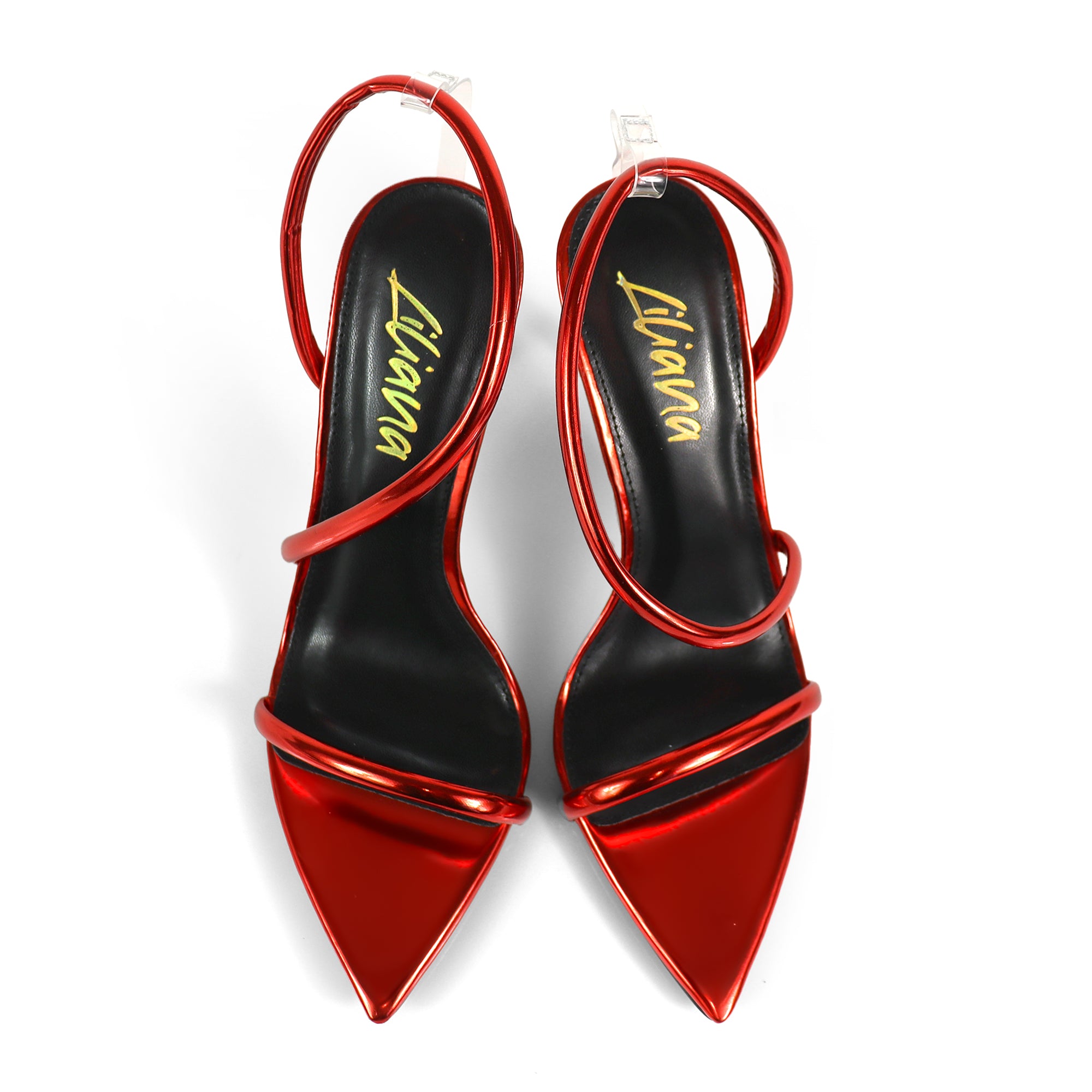 LAUCIA-38 POINTY OPEN TOE ANKLE STRAP W/ STILETTO HEEL RED