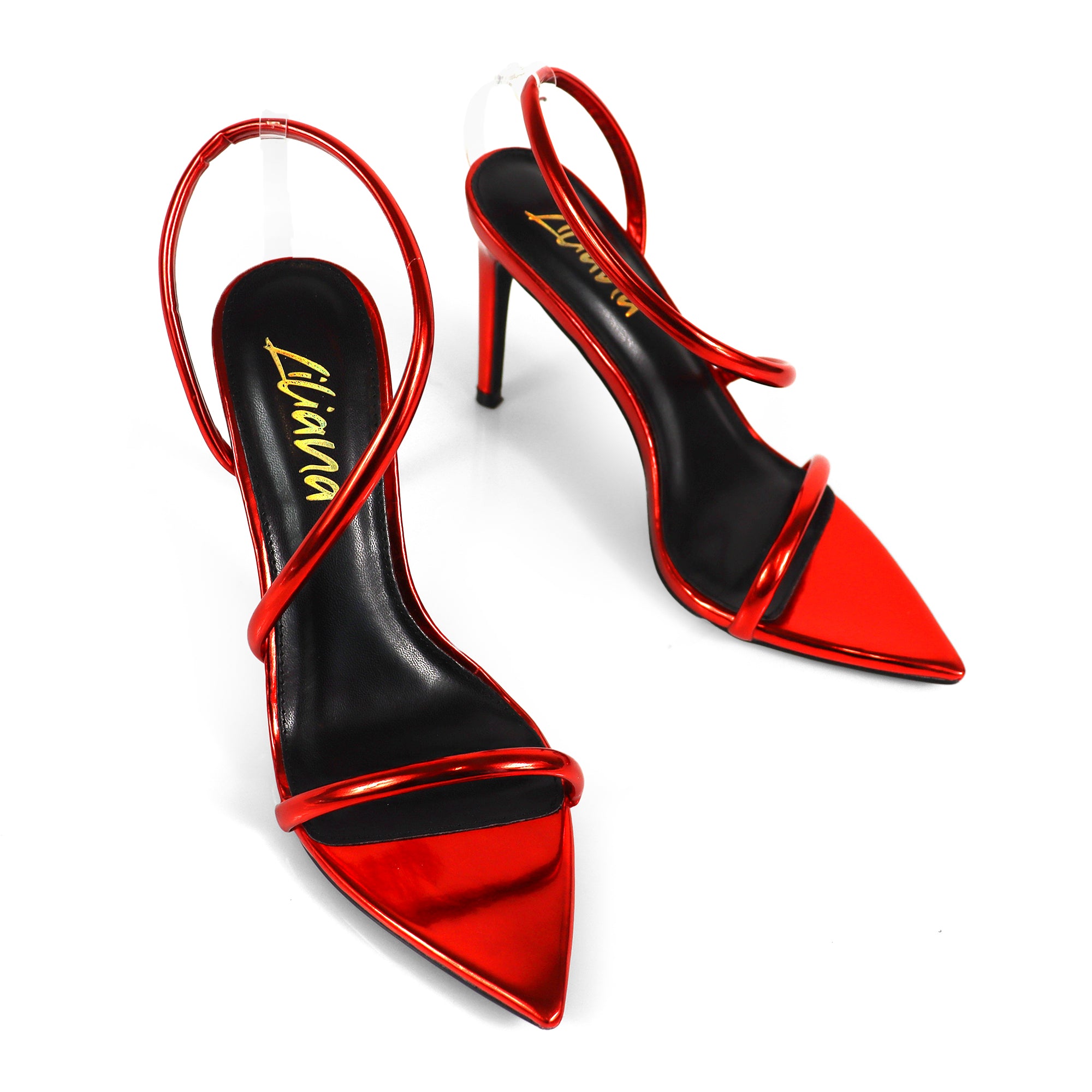 LAUCIA-38 POINTY OPEN TOE ANKLE STRAP W/ STILETTO HEEL RED