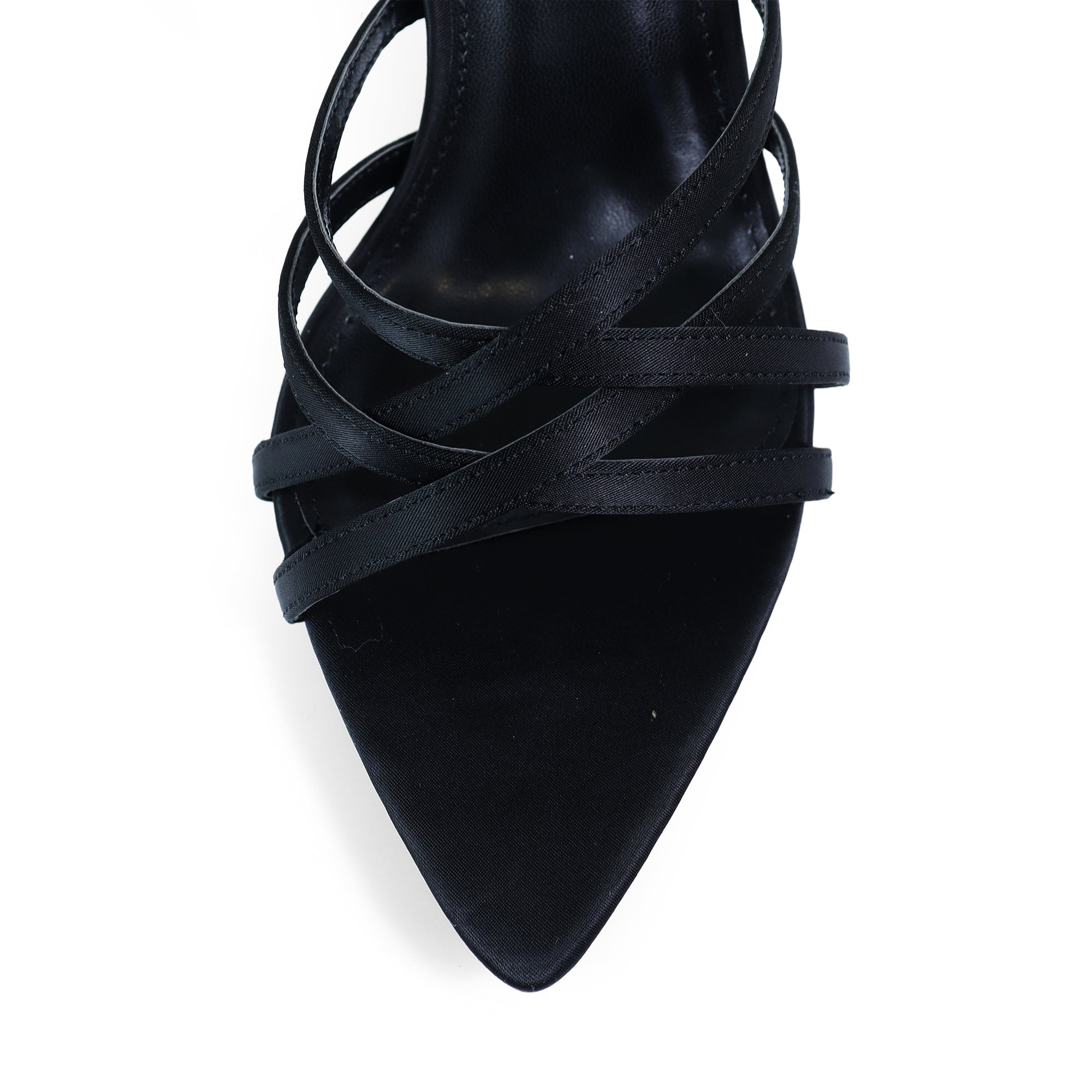 LAUCIA-74 STRAP MULE W/ HEEL BLACK