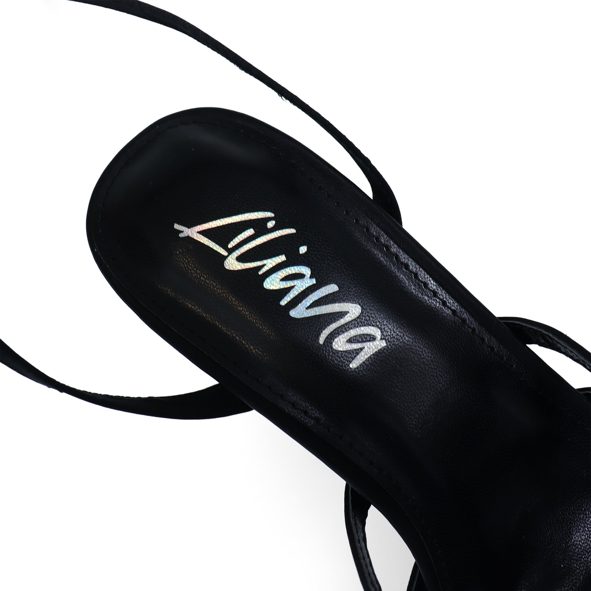 LAUCIA-74 STRAP MULE W/ HEEL BLACK