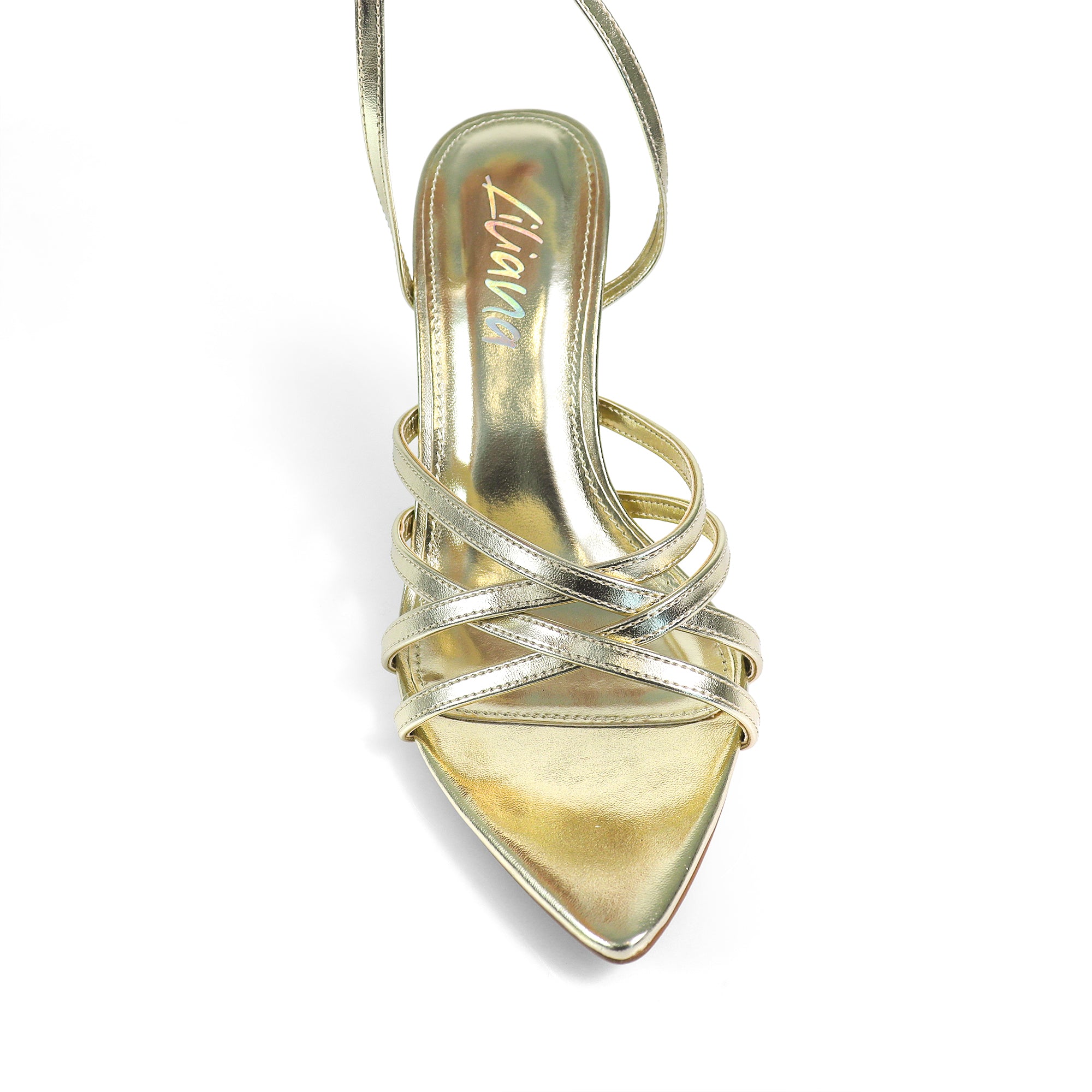 LAUCIA-74 STRAP MULE W/ HEEL GOLD