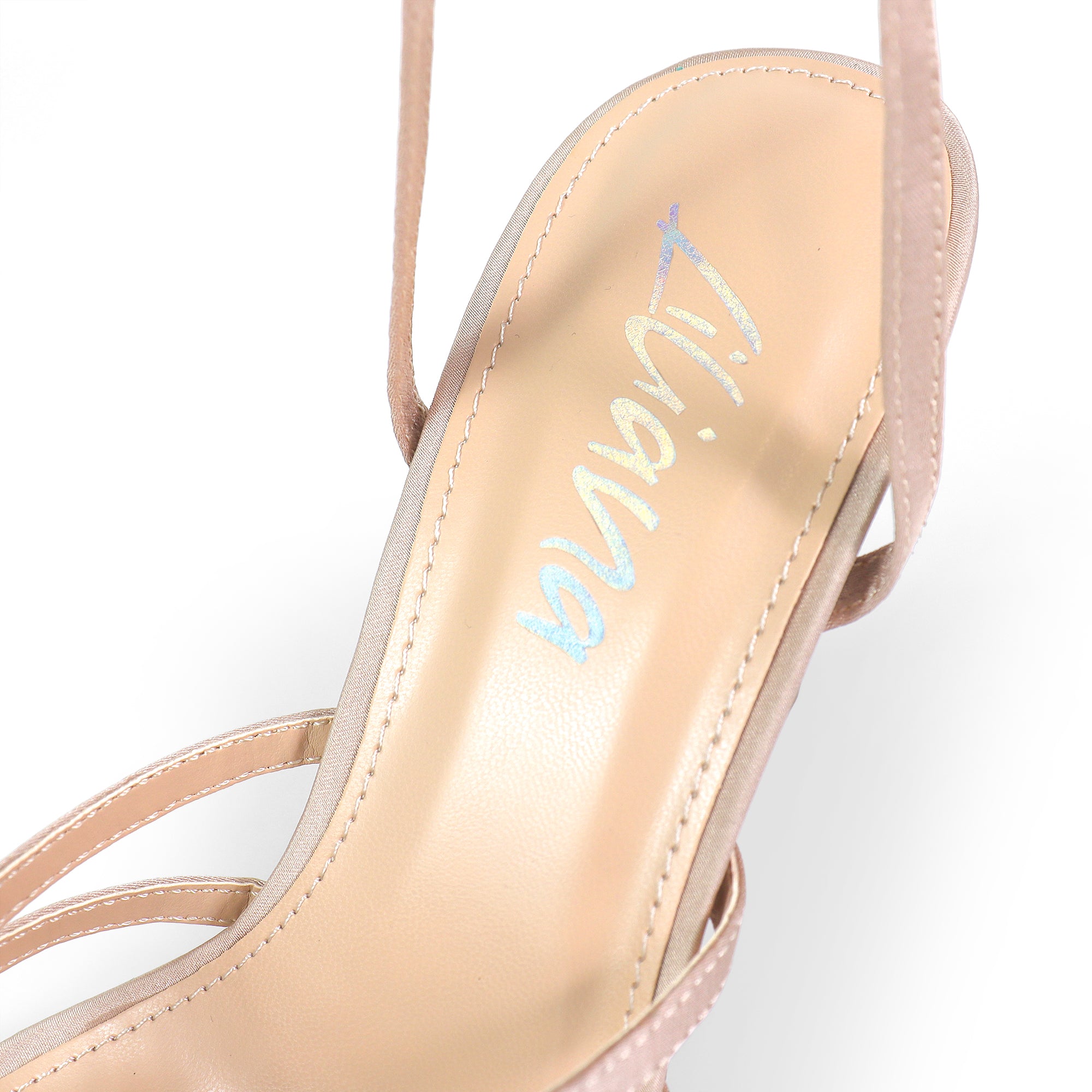 LAUCIA-74 STRAP MULE W/ HEEL NUDE