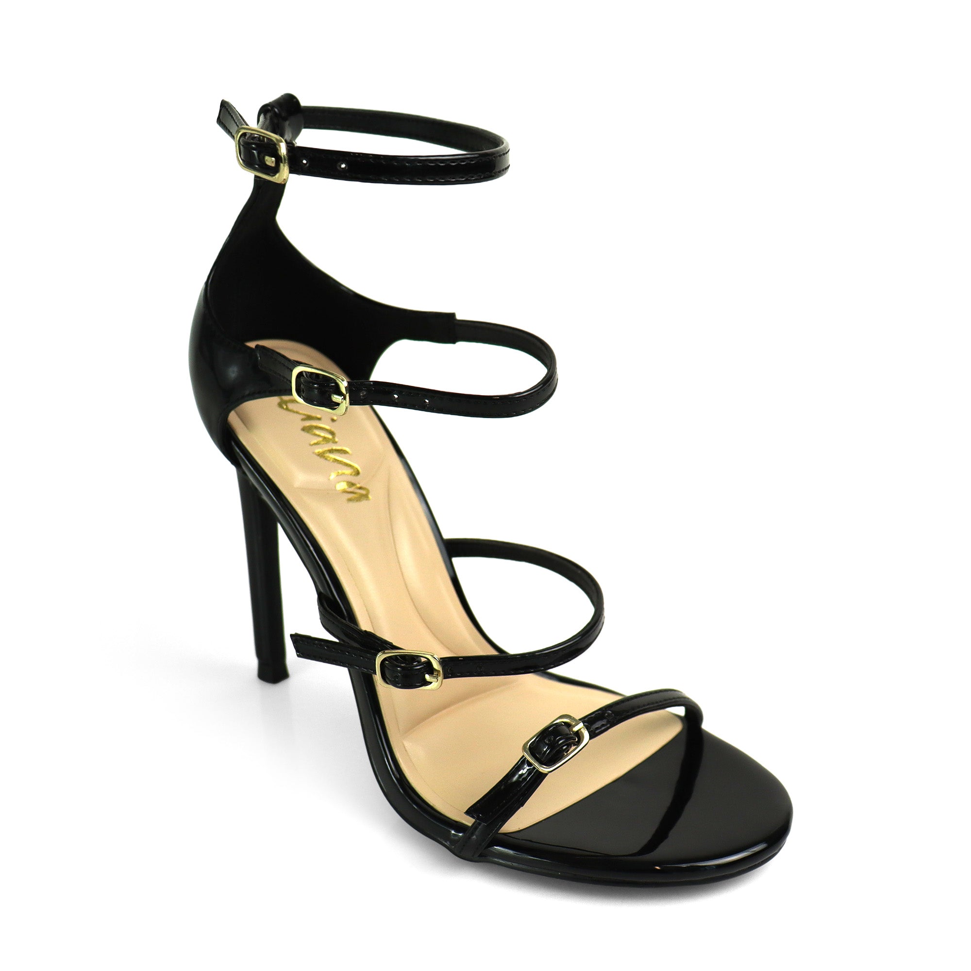 LAUCY-1 STRAPPY W/HEEL BLACK
